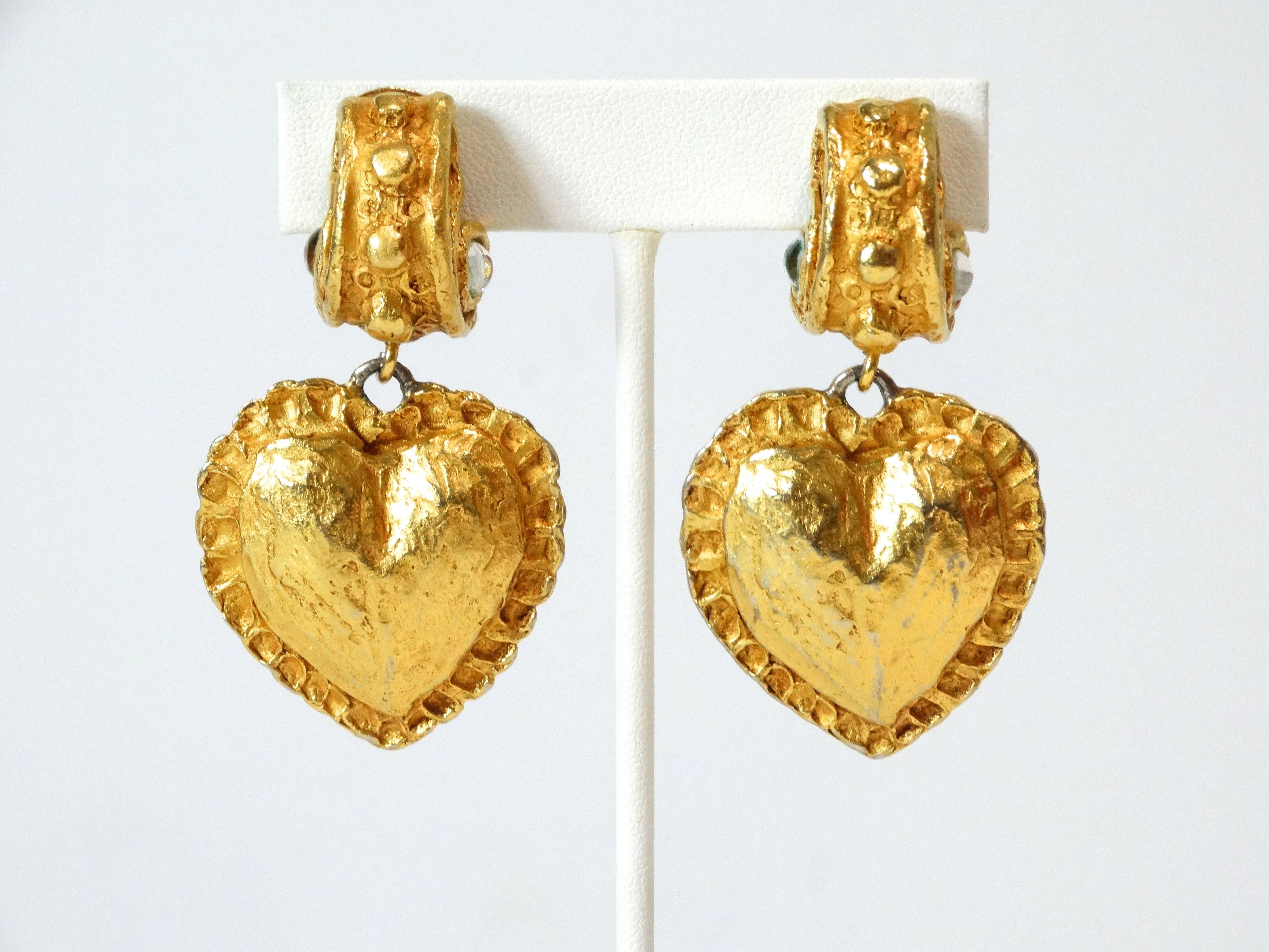 1980s Christian Lacroix Heart Earrings 3