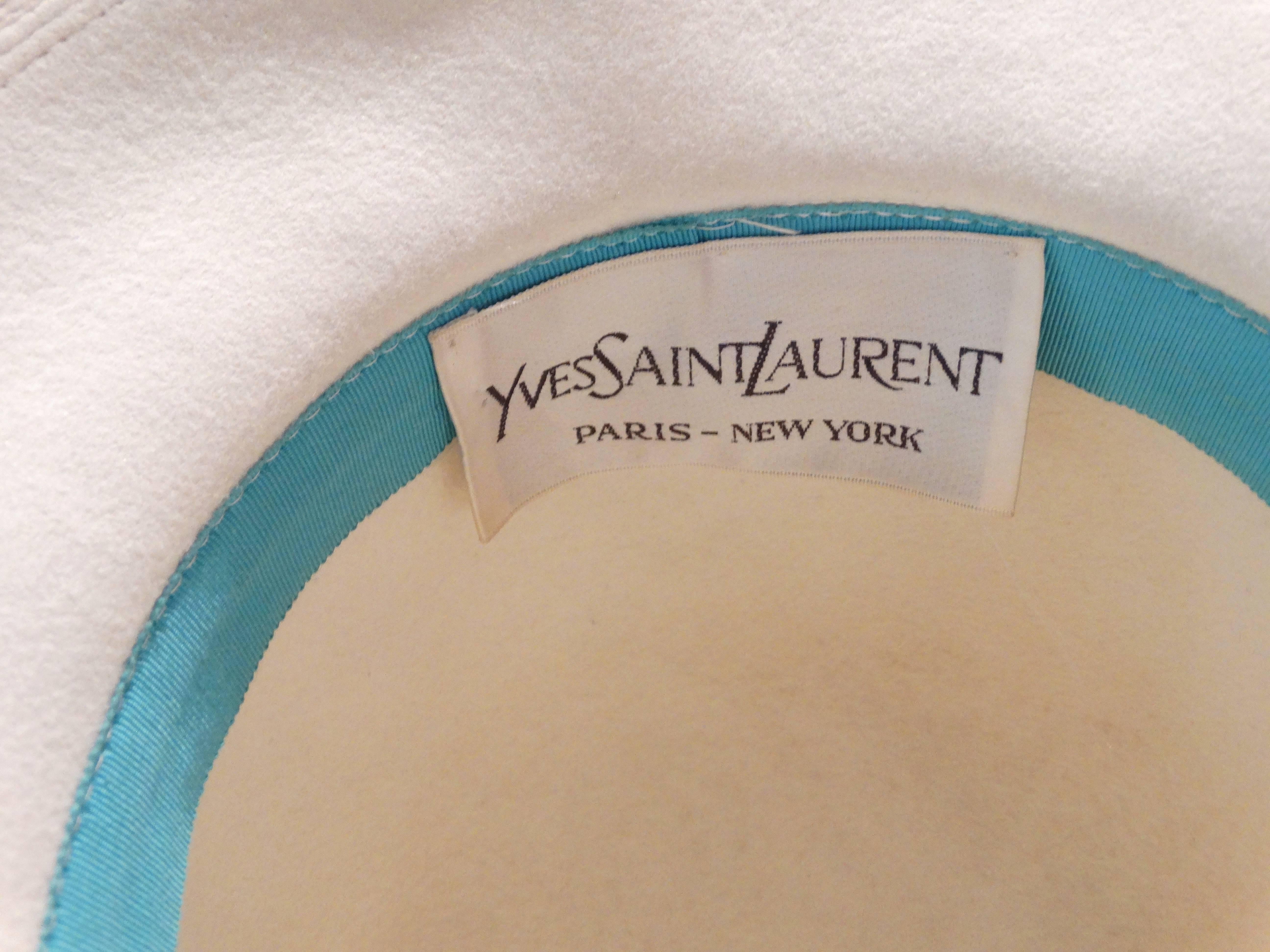 1970s Yves Saint Laurent Hat with Pearl and Stud Trim  1