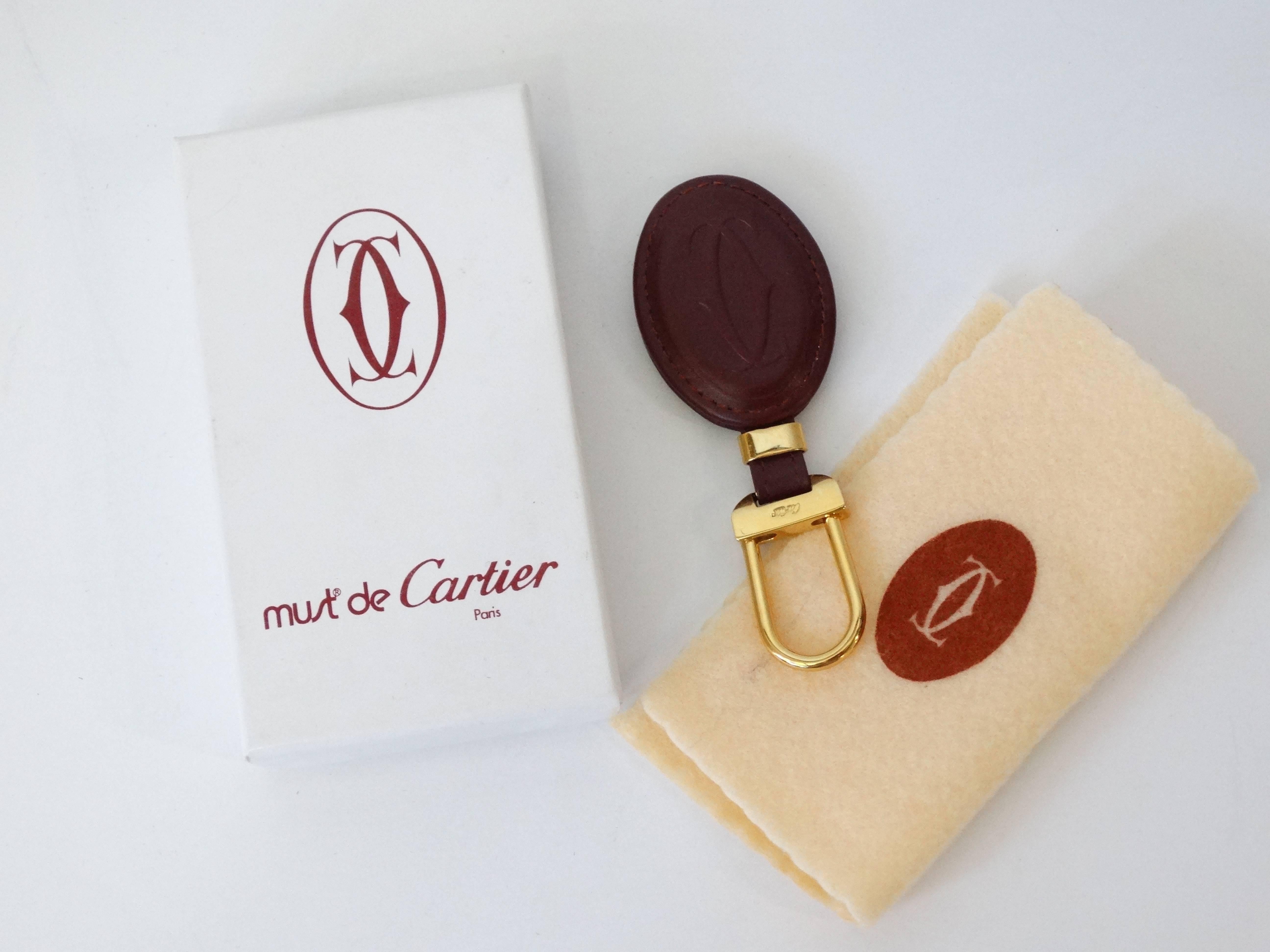 Brown 1980s Cartier Leather Keychain