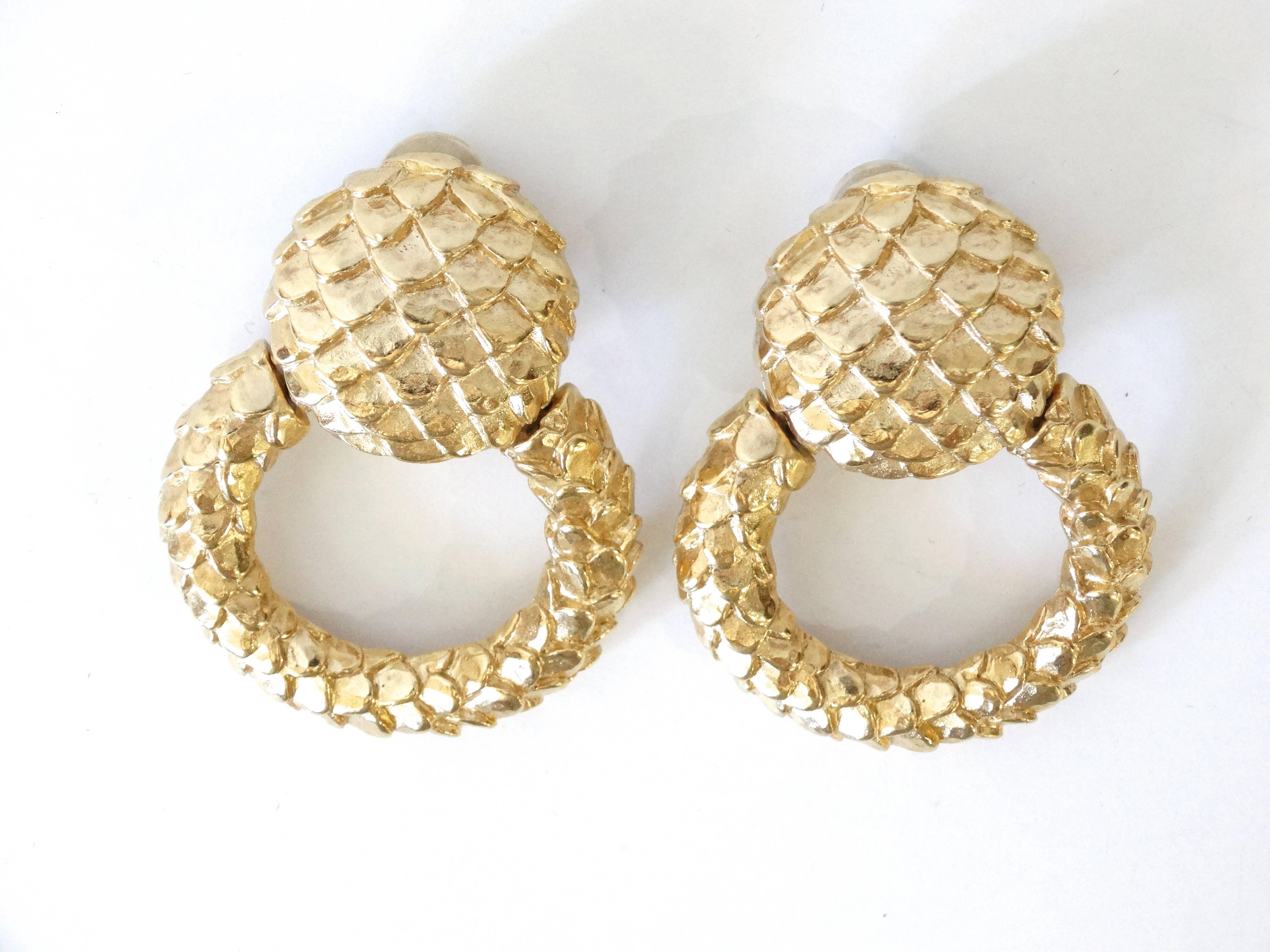 1980s Givenchy Gold Hoop Earrings In Excellent Condition In Scottsdale, AZ