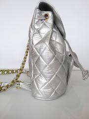 Rare 1994 Chanel Silver Metallic Backpack Bag