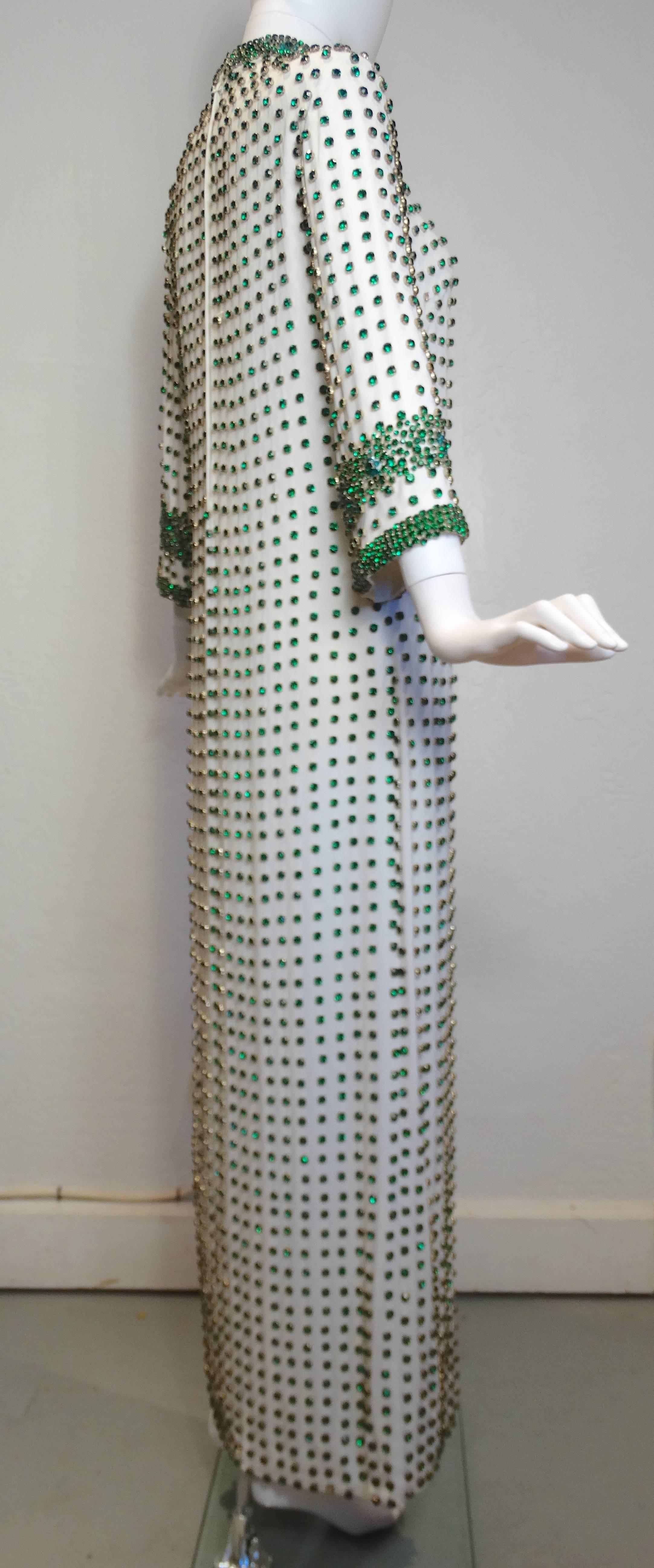 1950s Emerald Rhinestone Gown 1