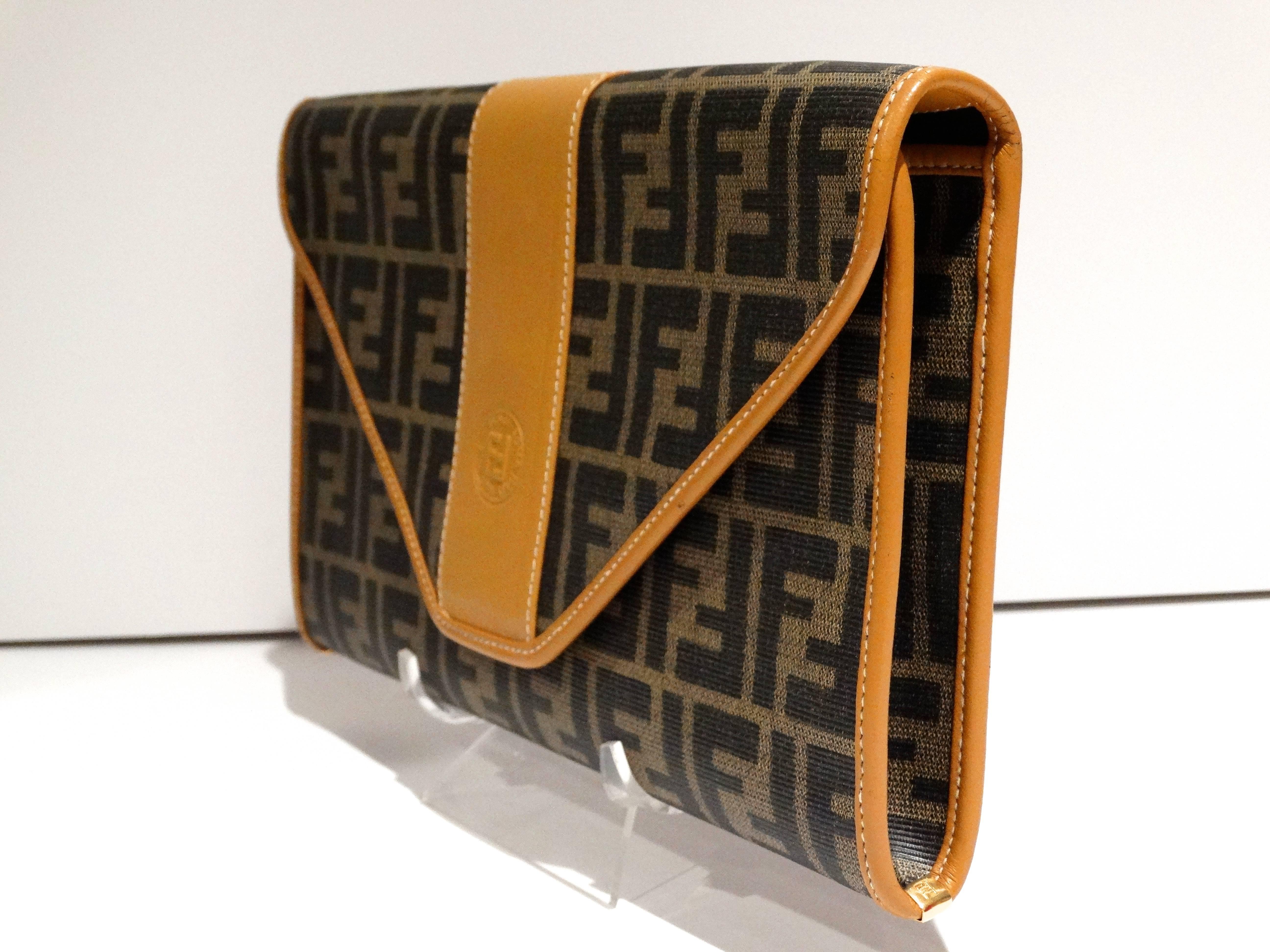 vintage fendi envelope clutch