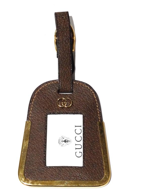 RARE 1970s Gucci Leather Luggage Tag at 1stdibs