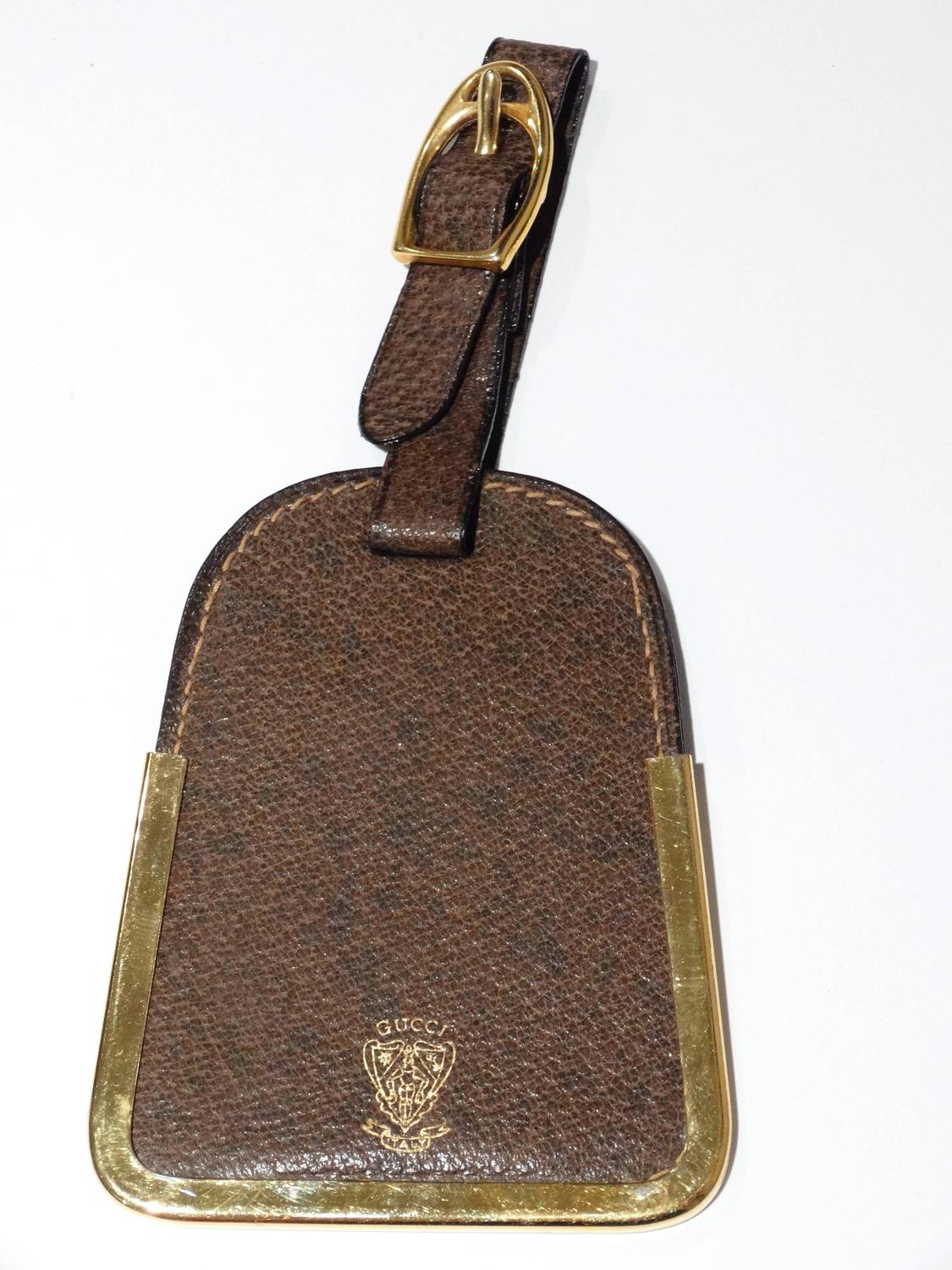 RARE 1970s Gucci Leather Luggage Tag For Sale at 1stdibs