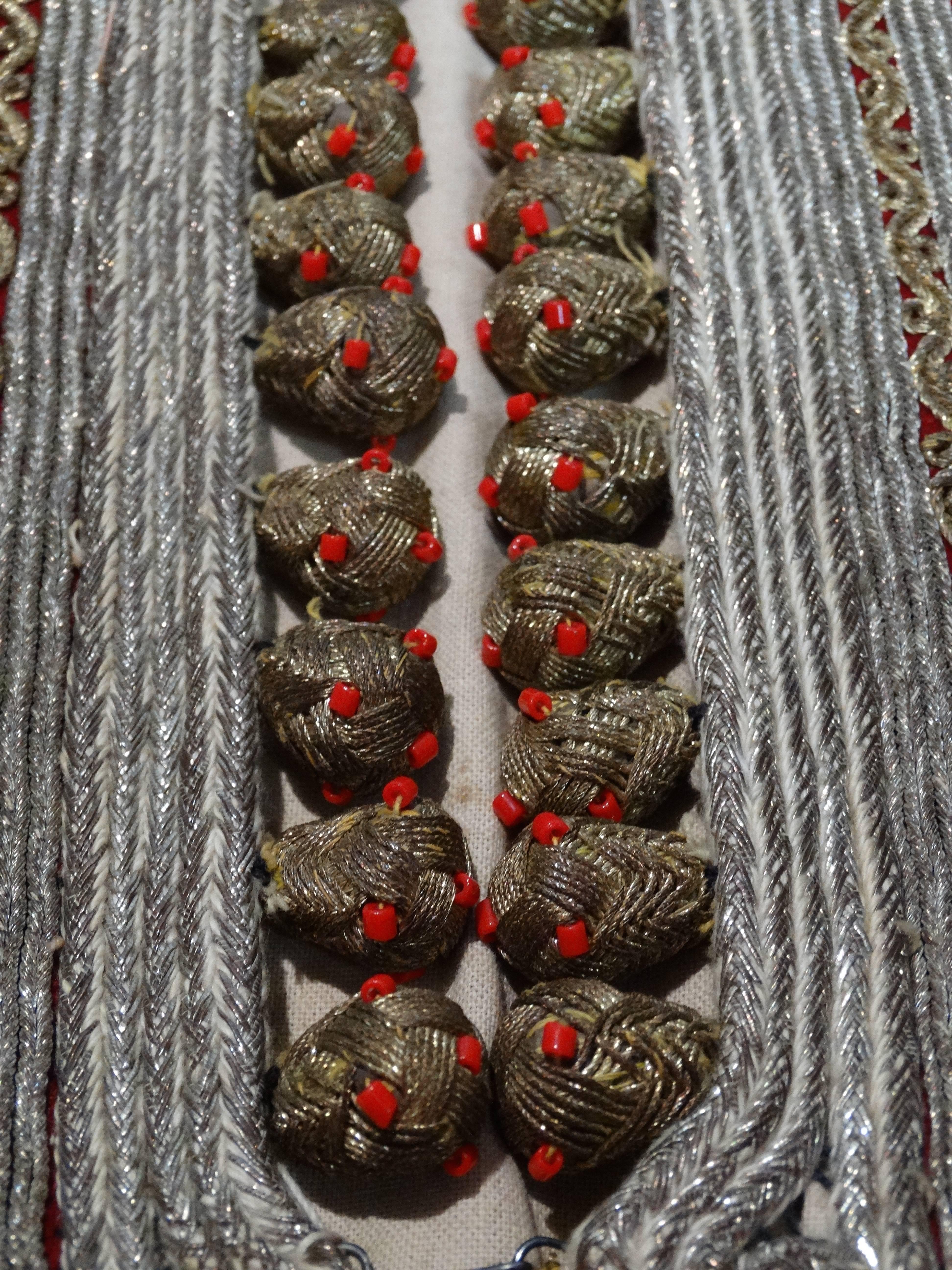 Brown 19th c. Antique Ottoman Gold Thread Embroidered Vest