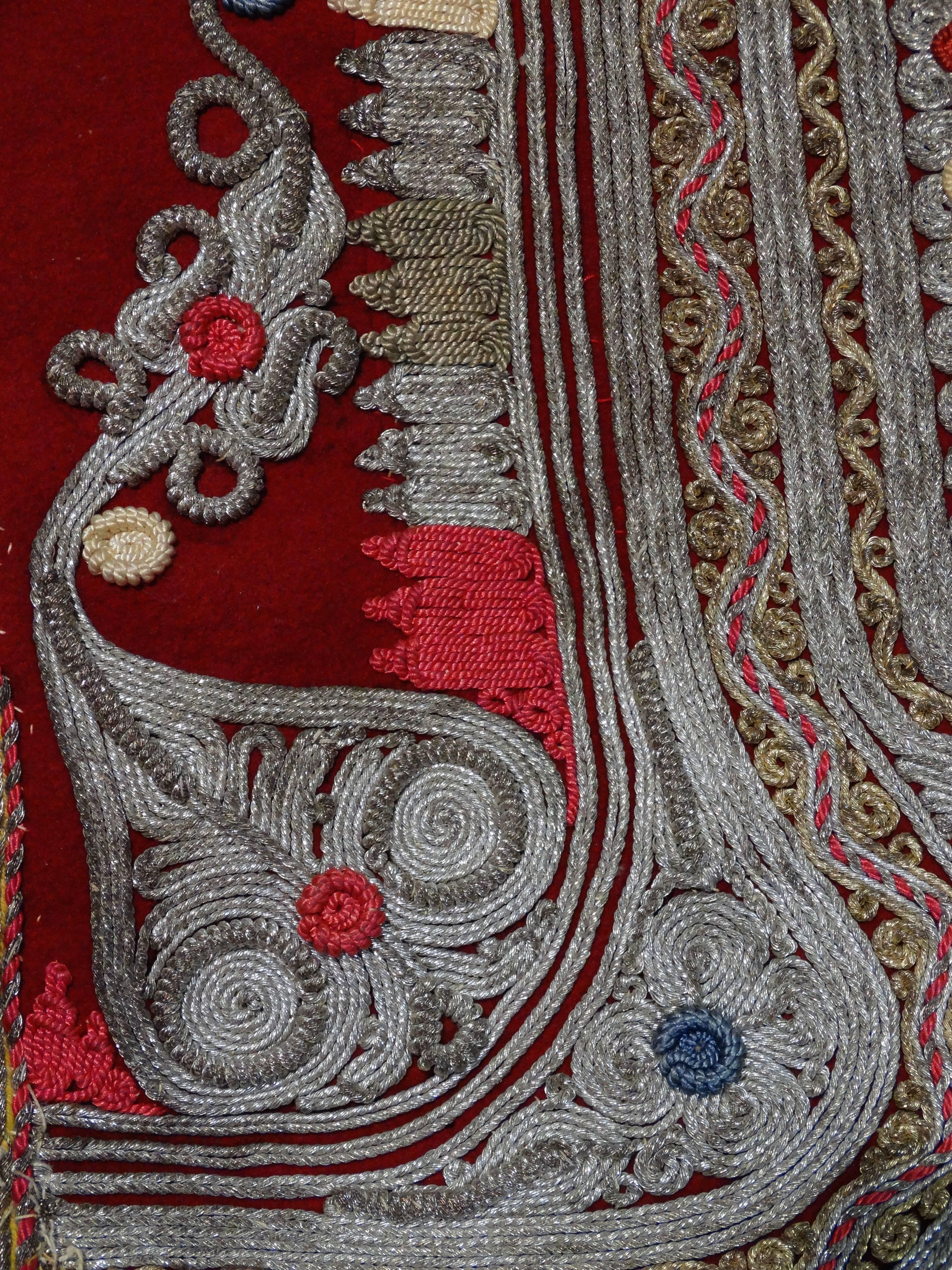 19th c. Antique Ottoman Gold Thread Embroidered Vest  2