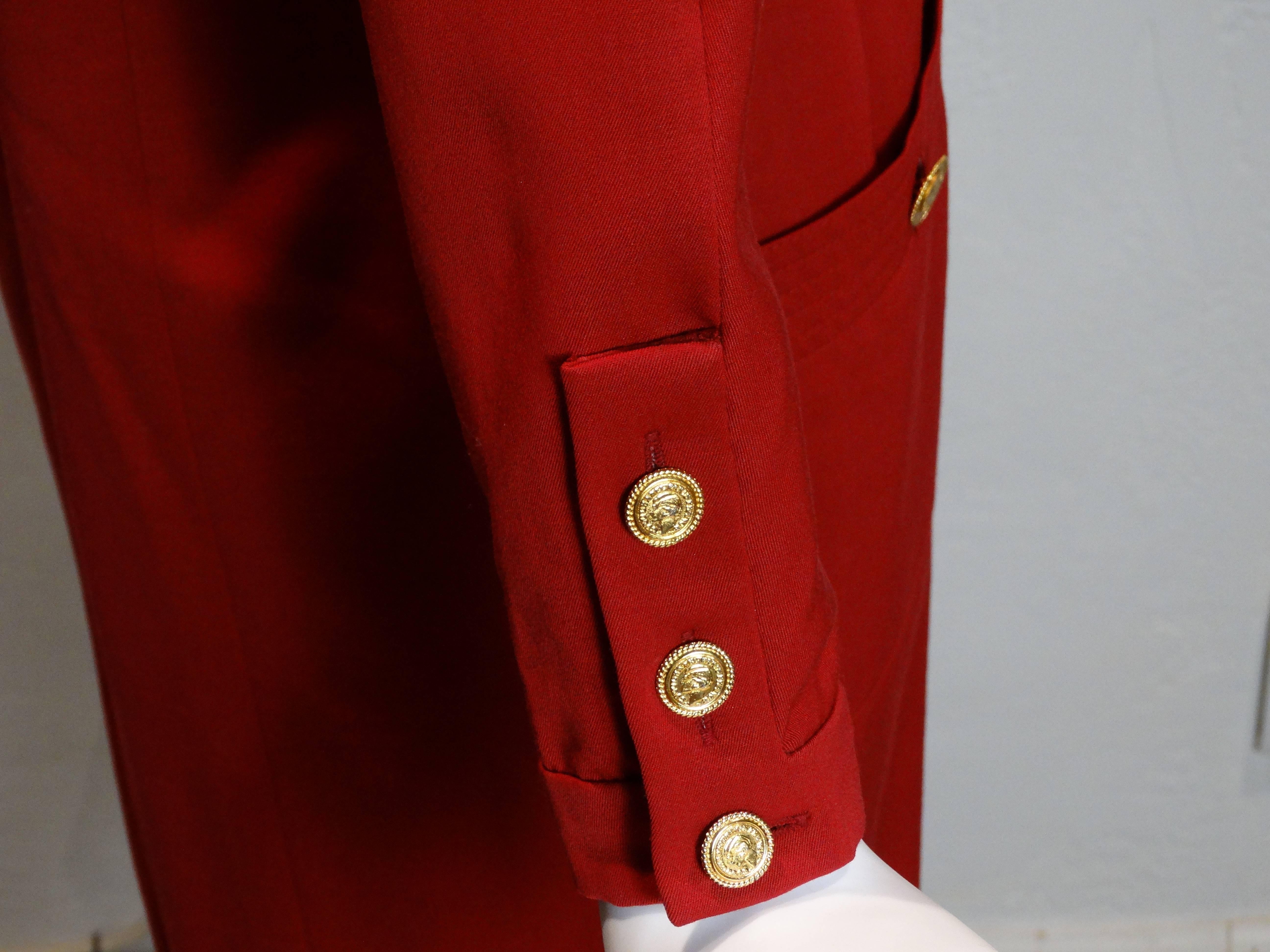 1980s Chanel Red Dress with Coco Buttons  1