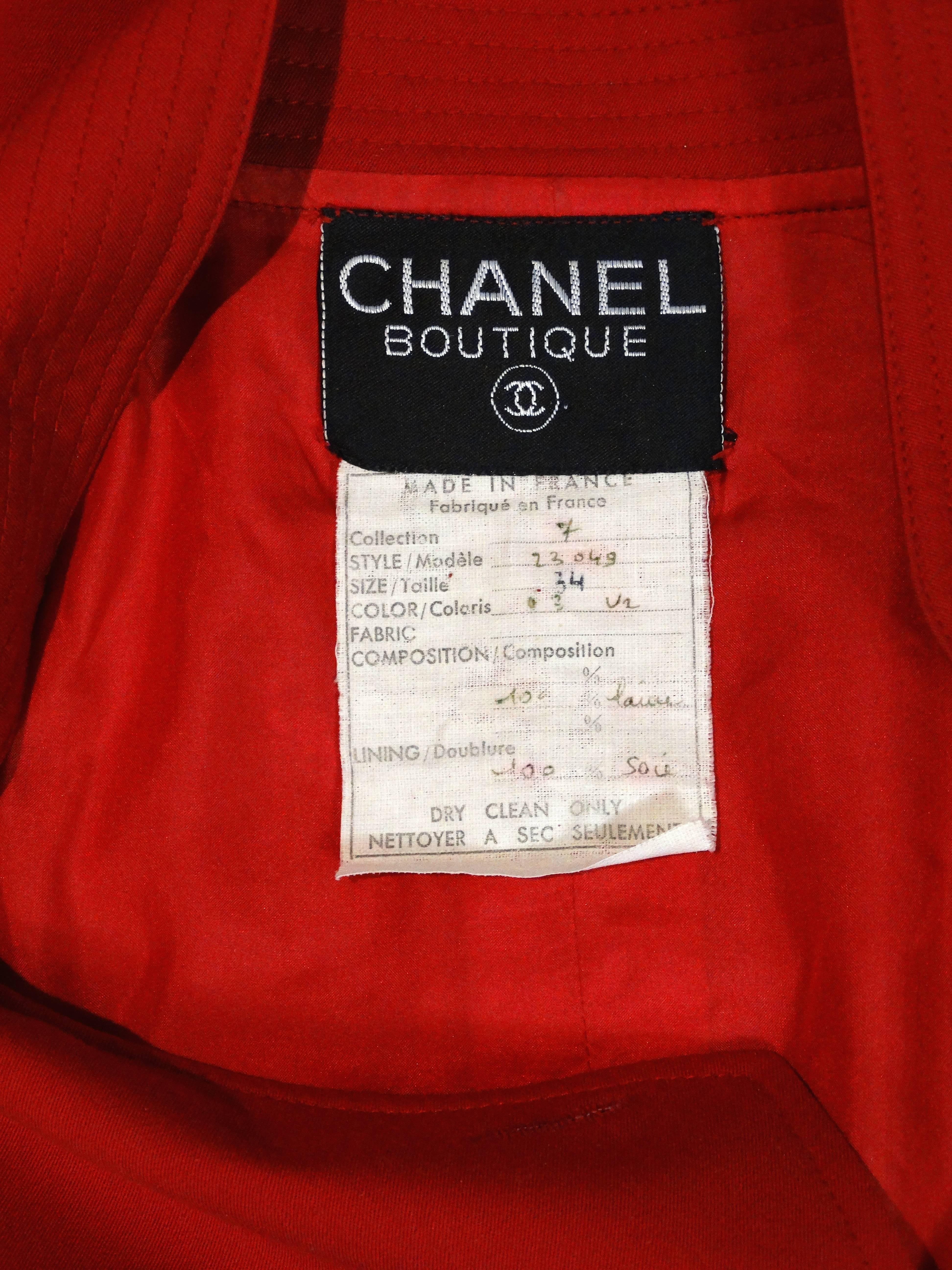 1980s Chanel Red Dress with Coco Buttons  2