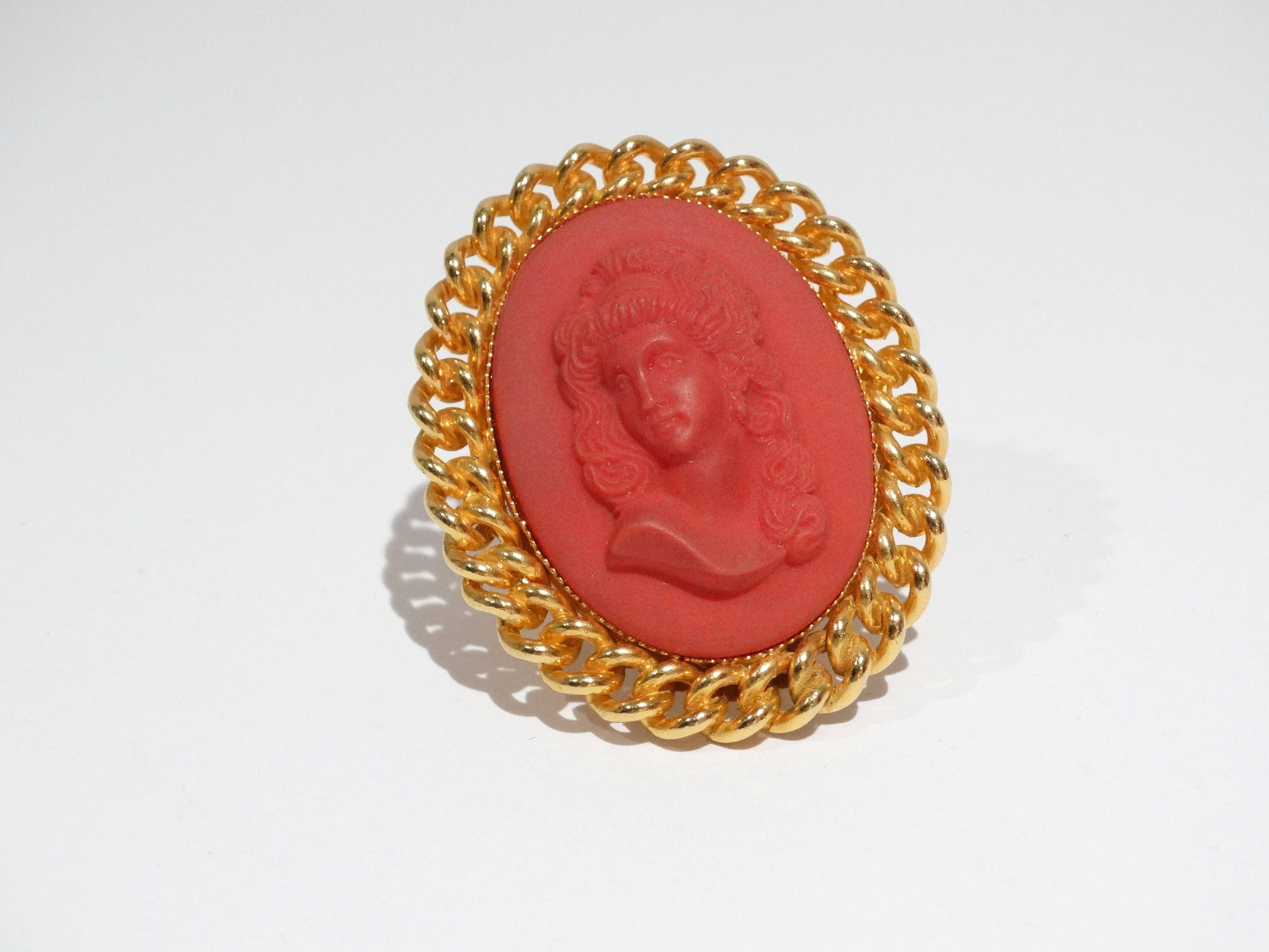 1970s William de Lillo Cameo Ring  In Excellent Condition For Sale In Scottsdale, AZ