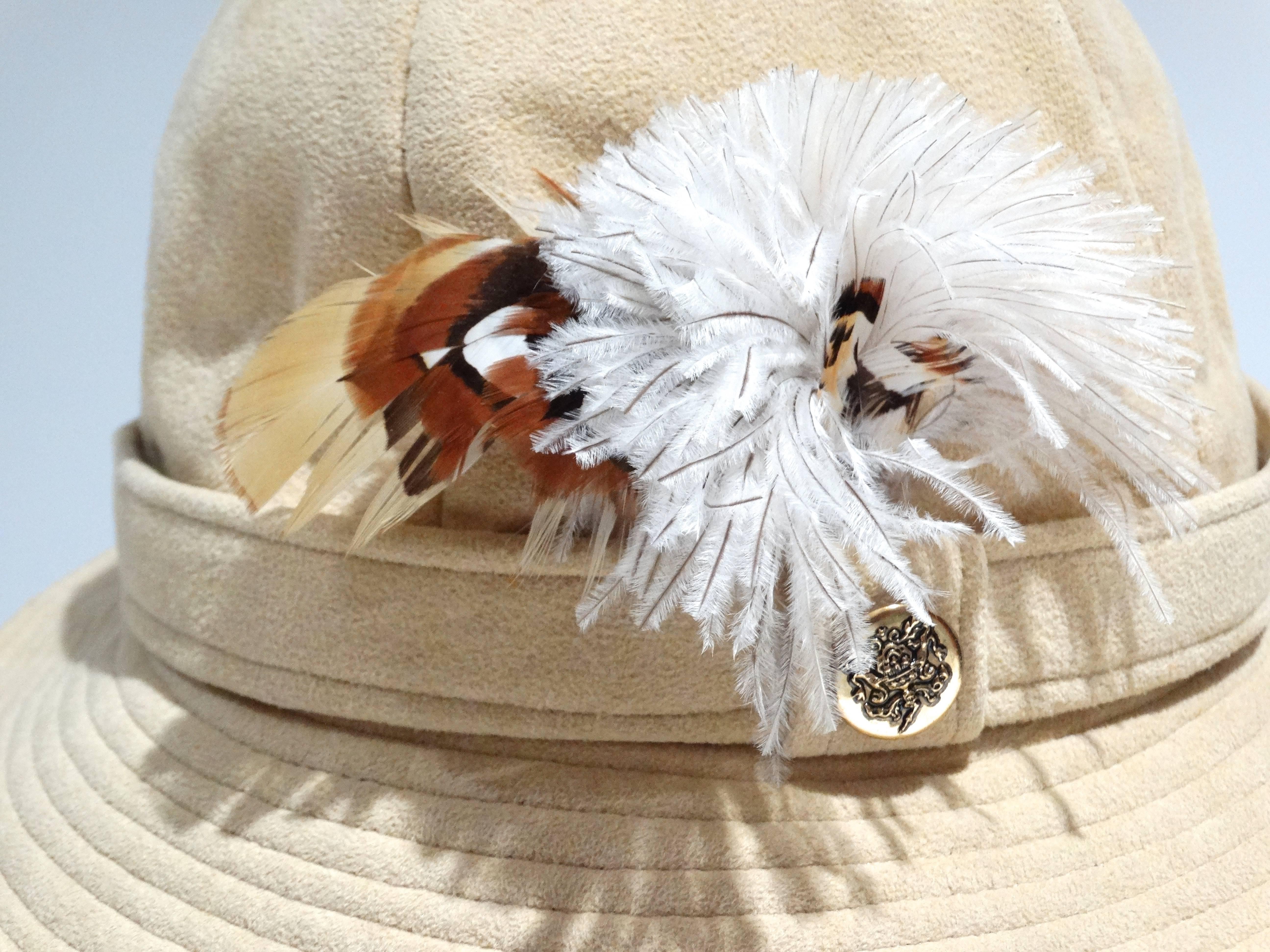Women's 1970s Adolfo Bohemian Suede Hat 