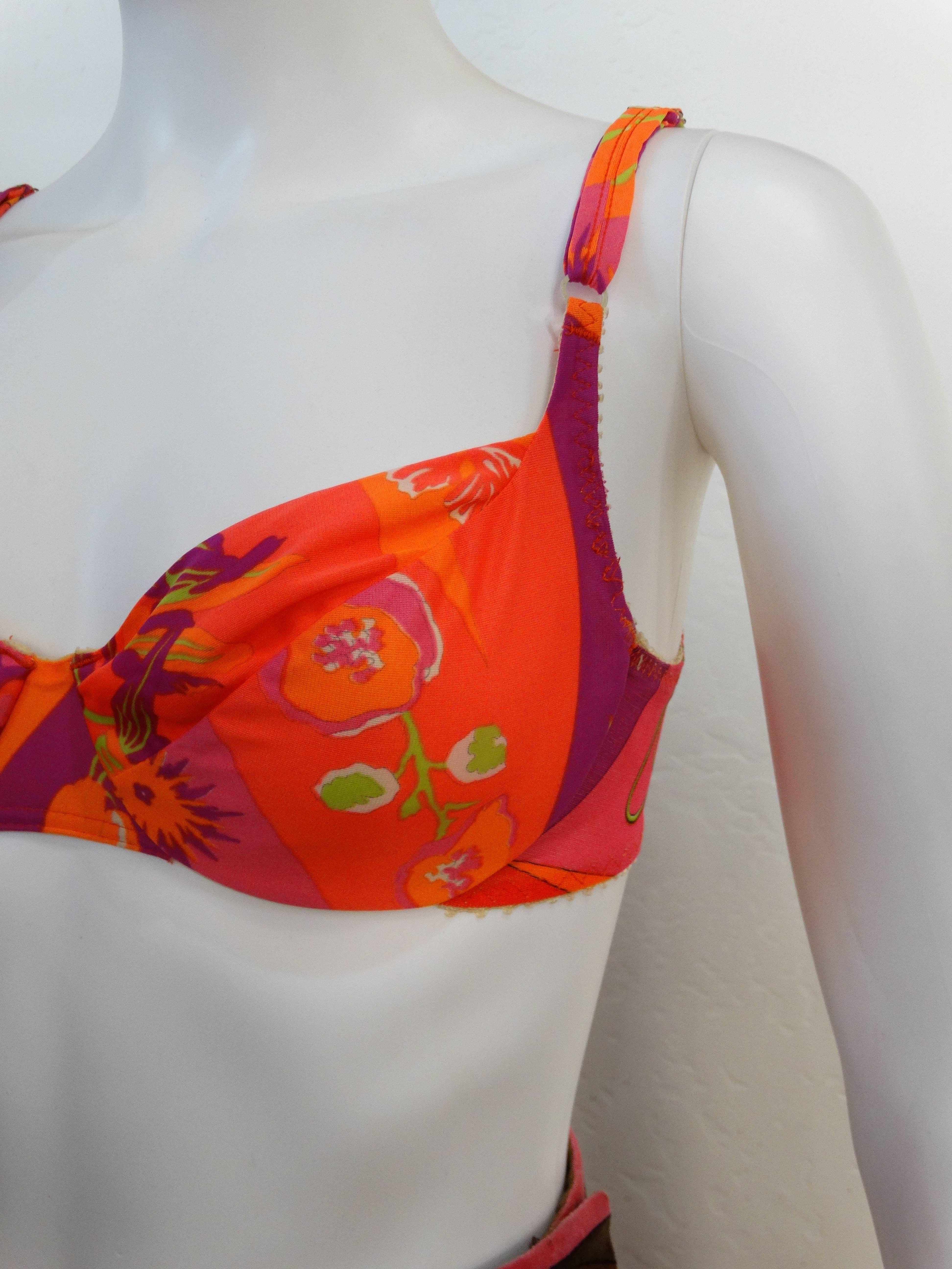 Red 1960s Emilio Pucci Neon Soft Bra for Formfit Rogers