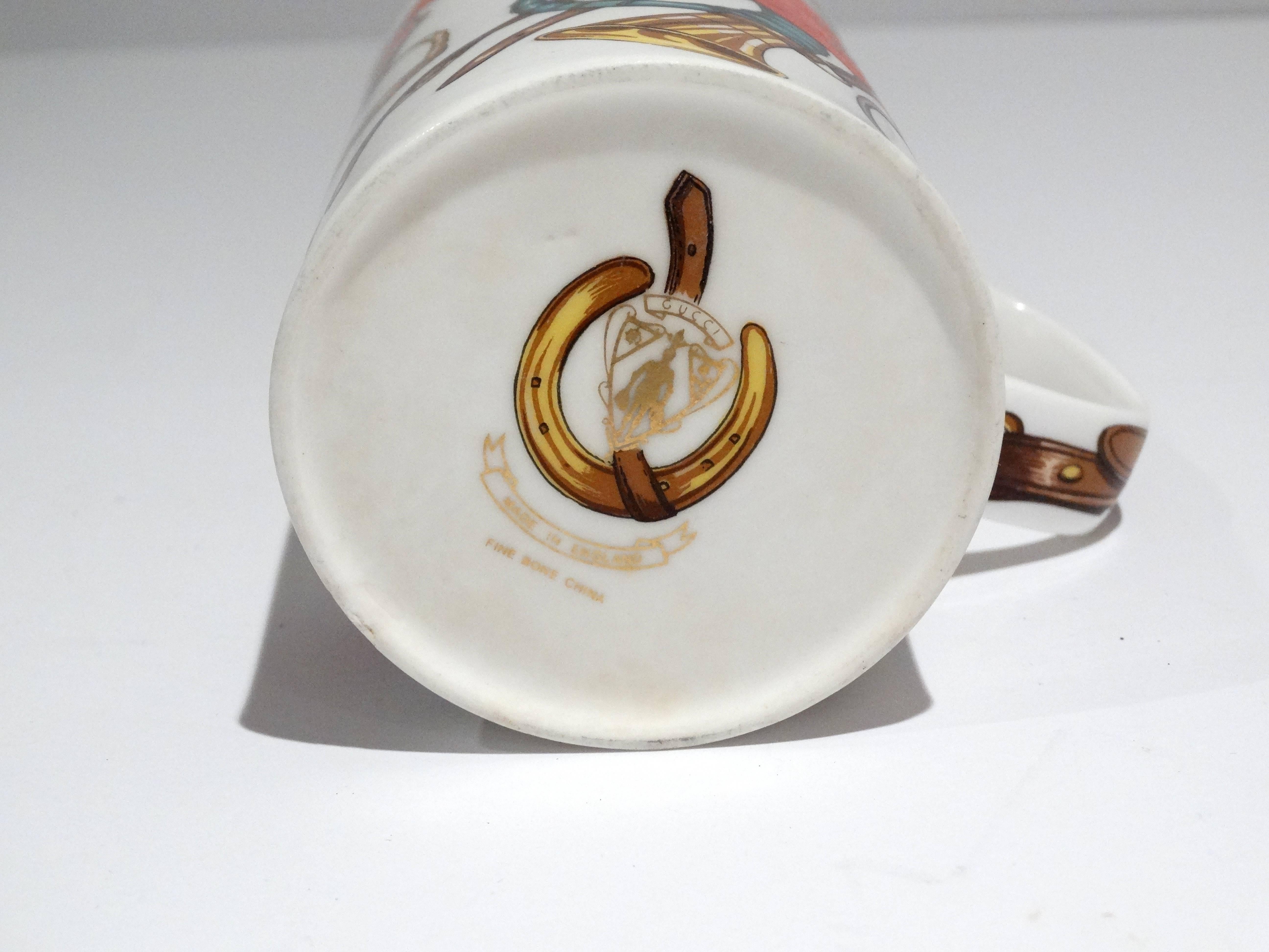 Beige 1980s Gucci Holiday Bone China Cup 