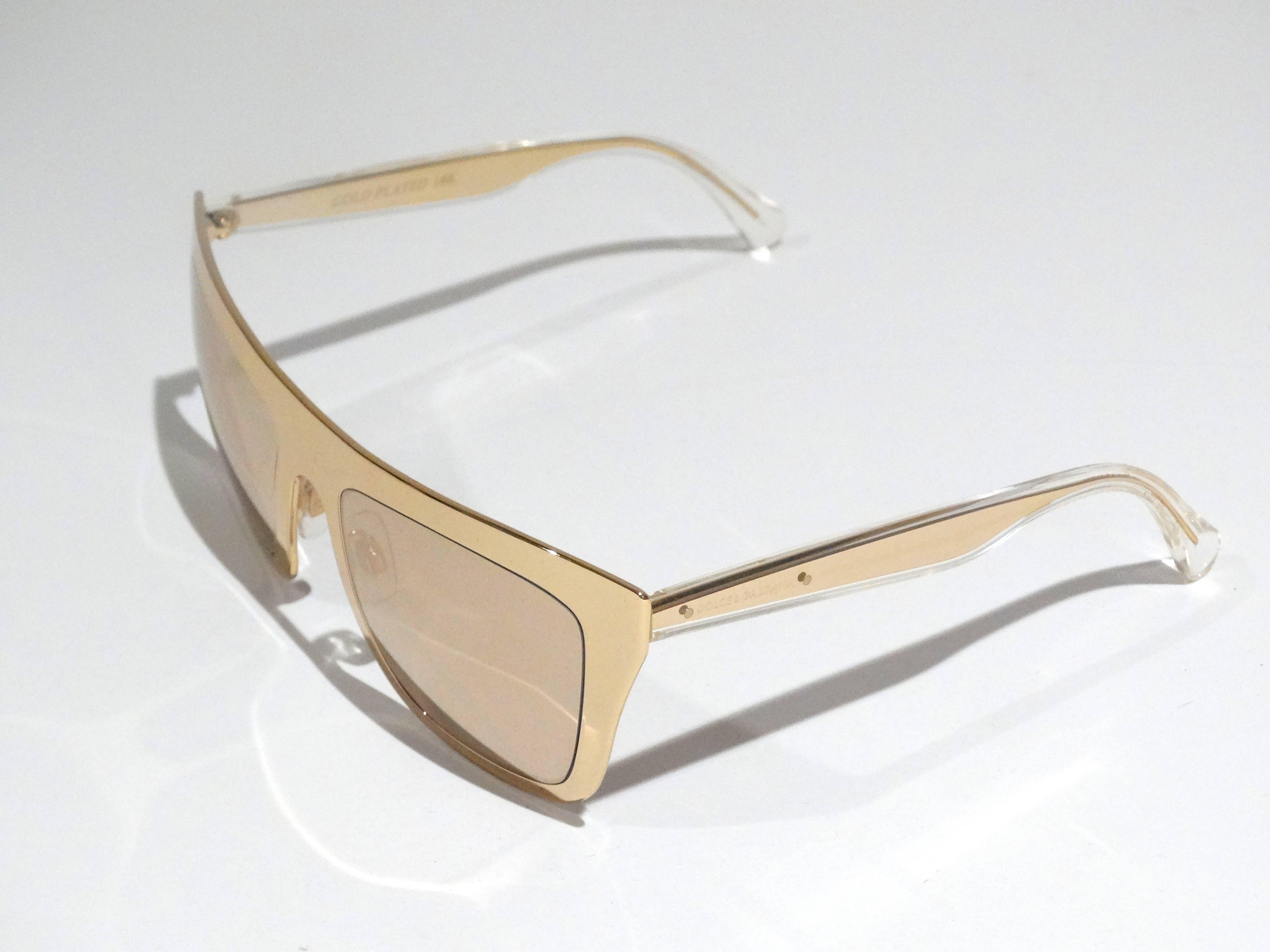 Women's 2012 SS Dolce & Gabbana 18ct Plated Gold Mirror Framed Sunglasses