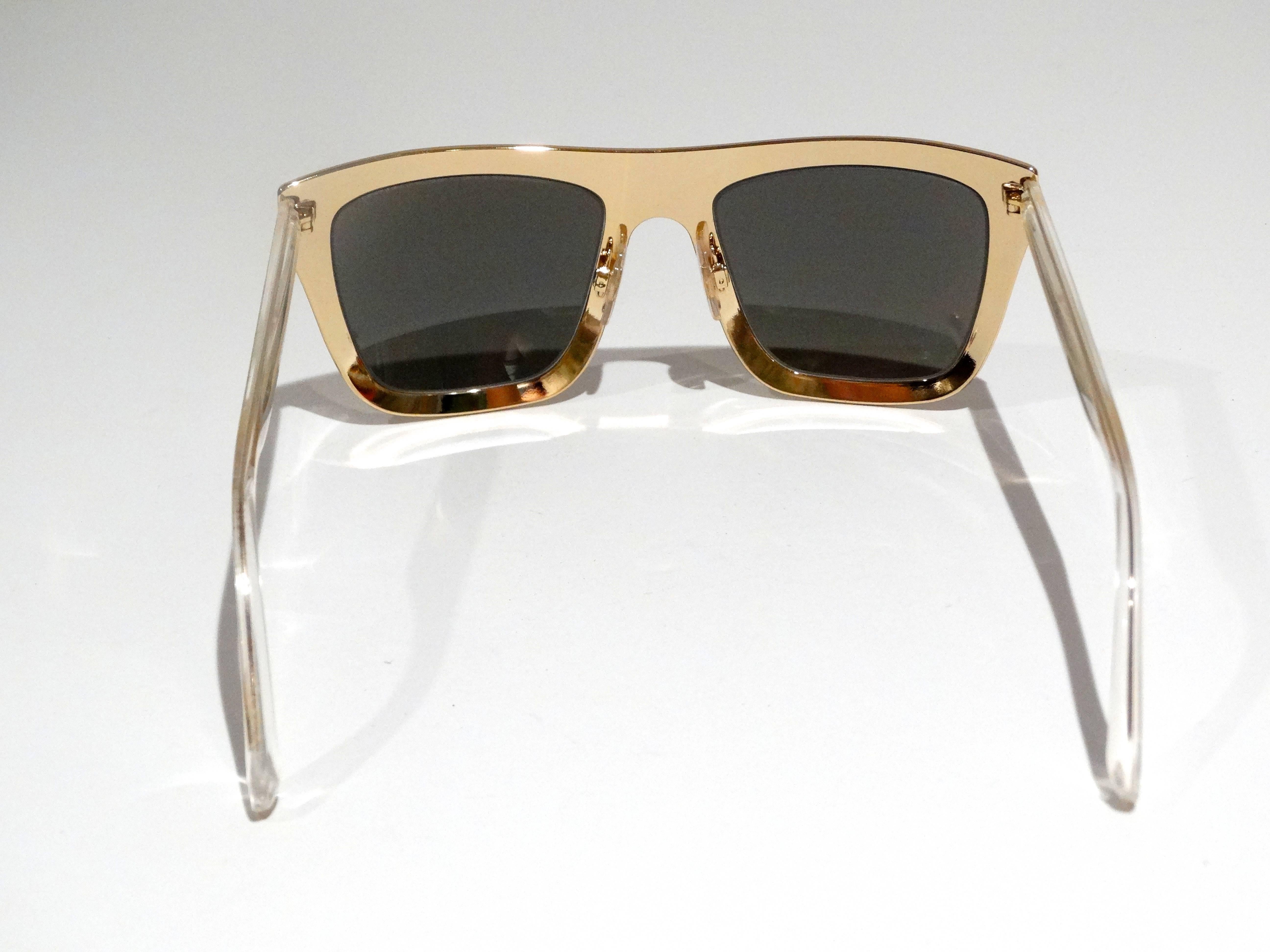 2012 SS Dolce & Gabbana 18ct Plated Gold Mirror Framed Sunglasses In New Condition In Scottsdale, AZ
