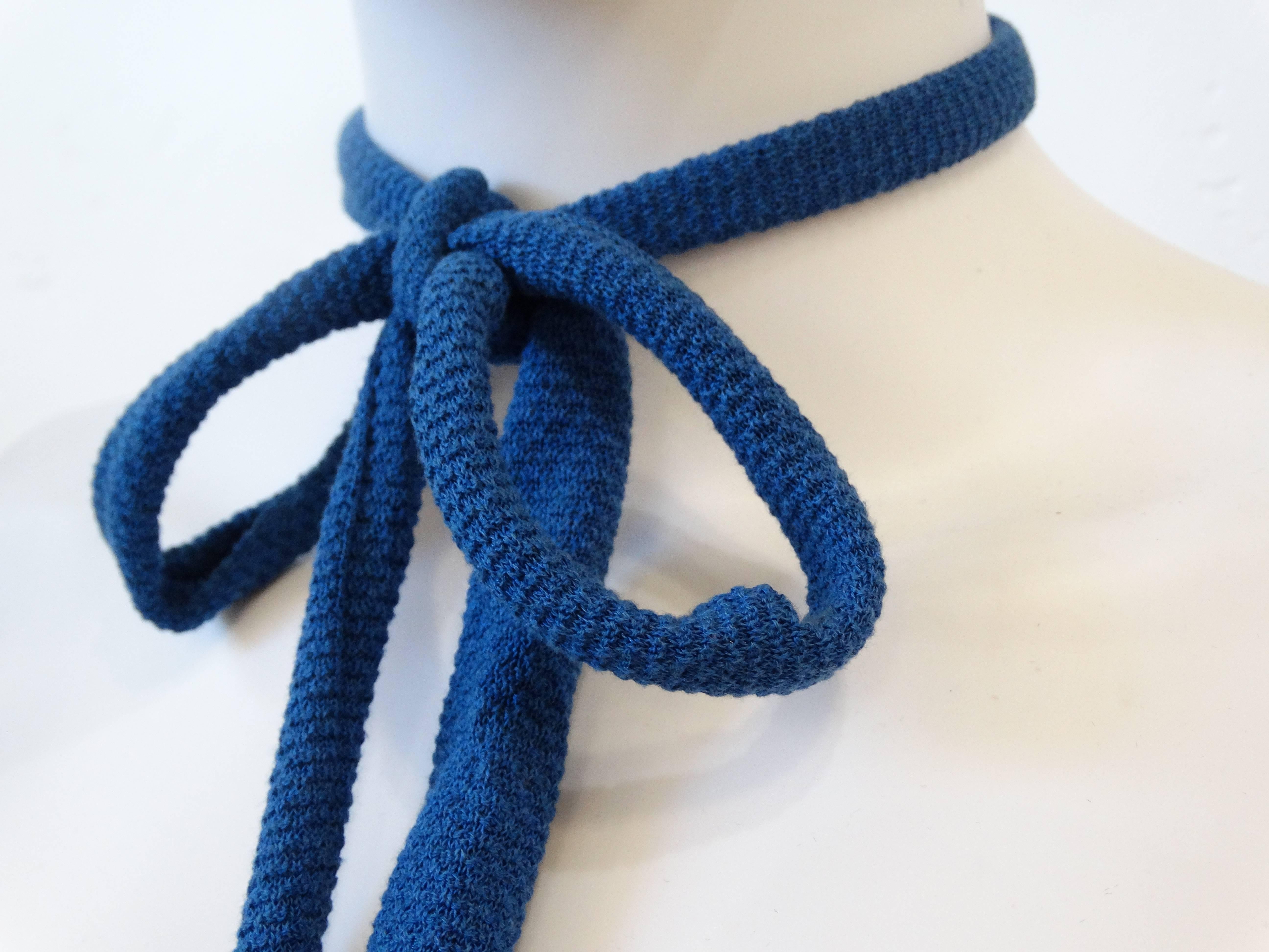 2002 Lanvin Pique Stitch Western Schleife Halskette  (Violett)