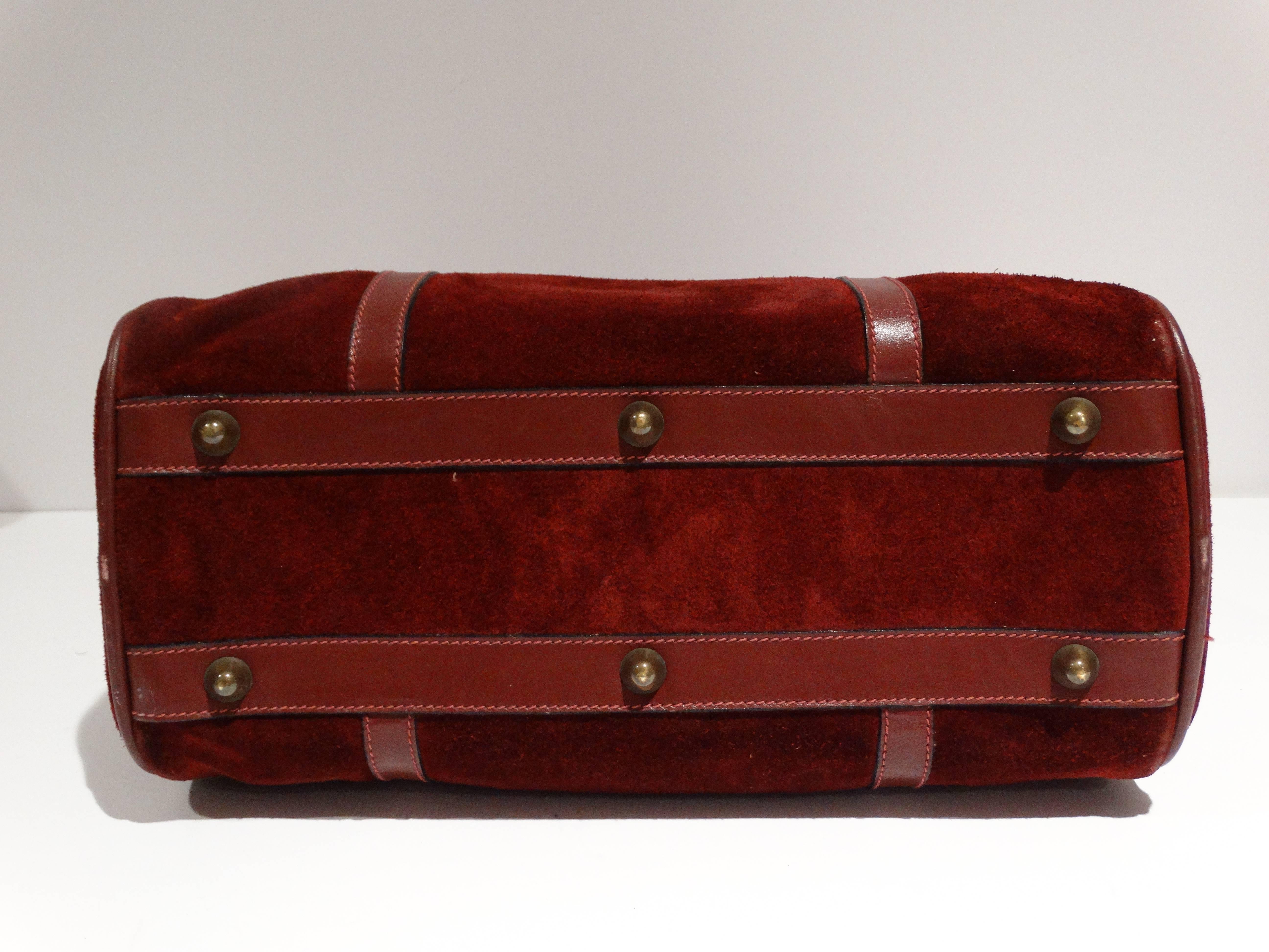 Women's Cartier Les Must de Cartier Bordeaux Suede Leather Boston Hand Bag