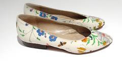 1980er Gucci "Flora" Print Flats