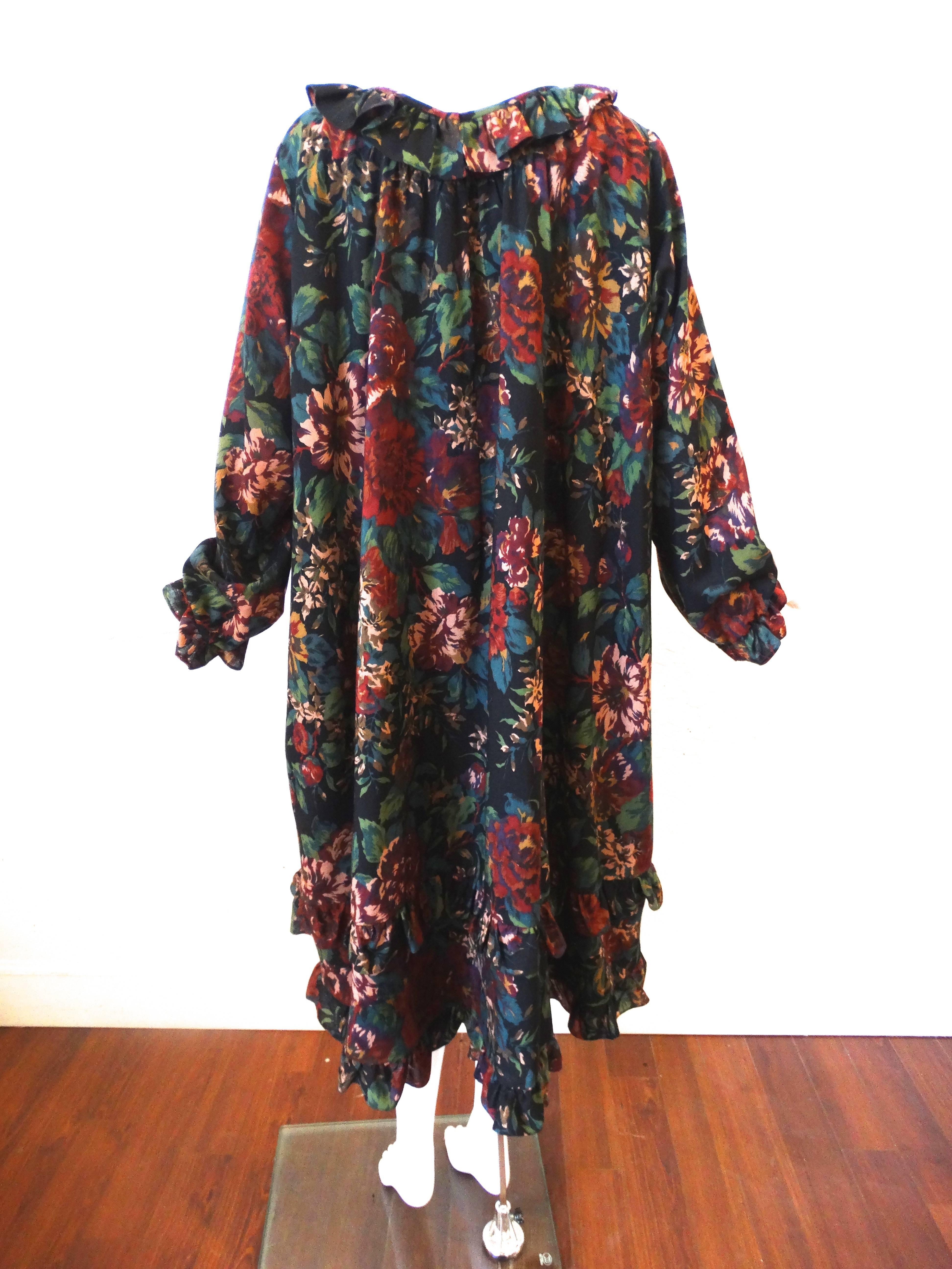 1990s Saint Laurent, Yves Rive Gouche Floral Dress In Excellent Condition In Scottsdale, AZ