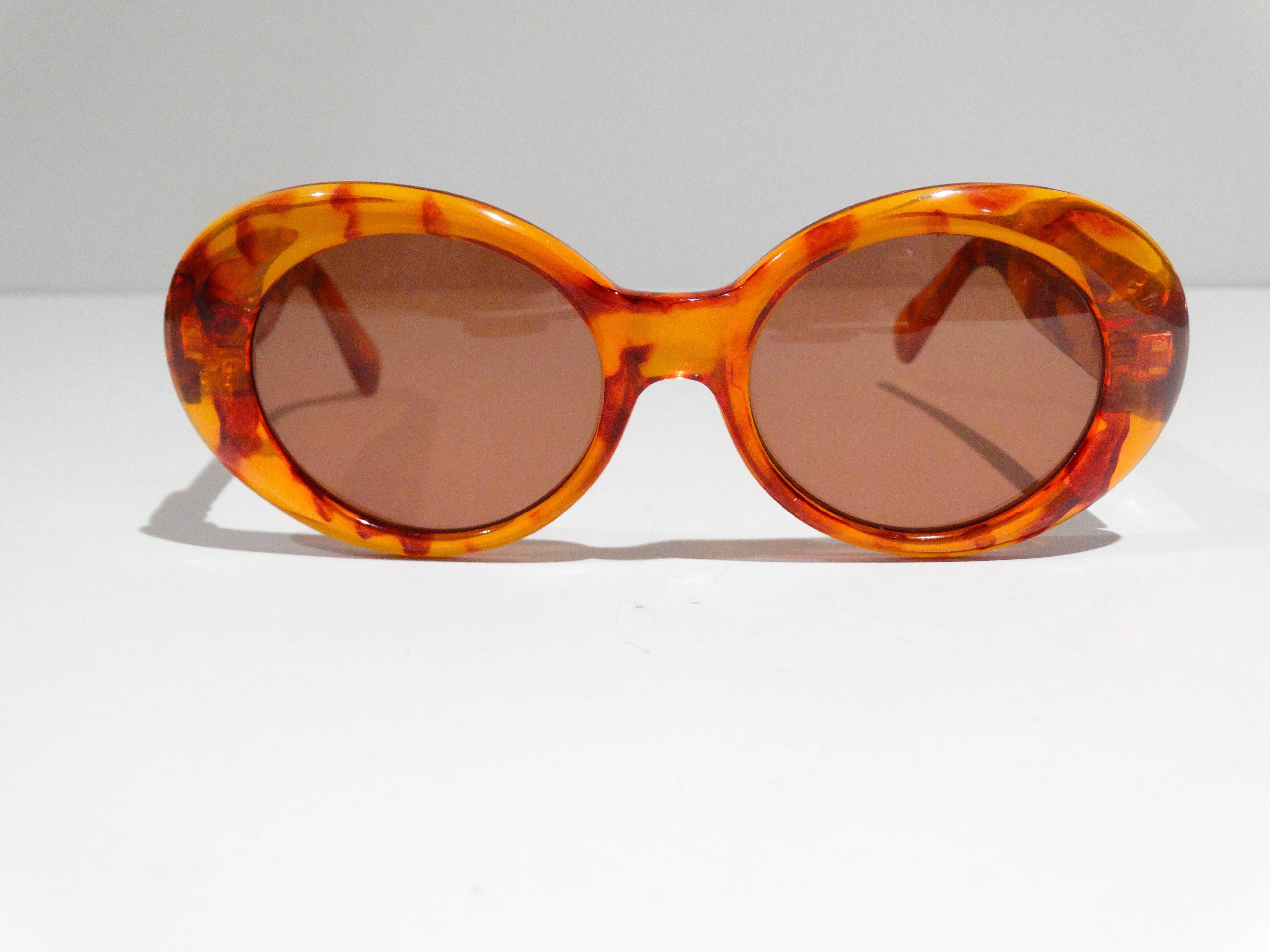 Brown 1980s Chanel Tortoiseshell Sunglasses 