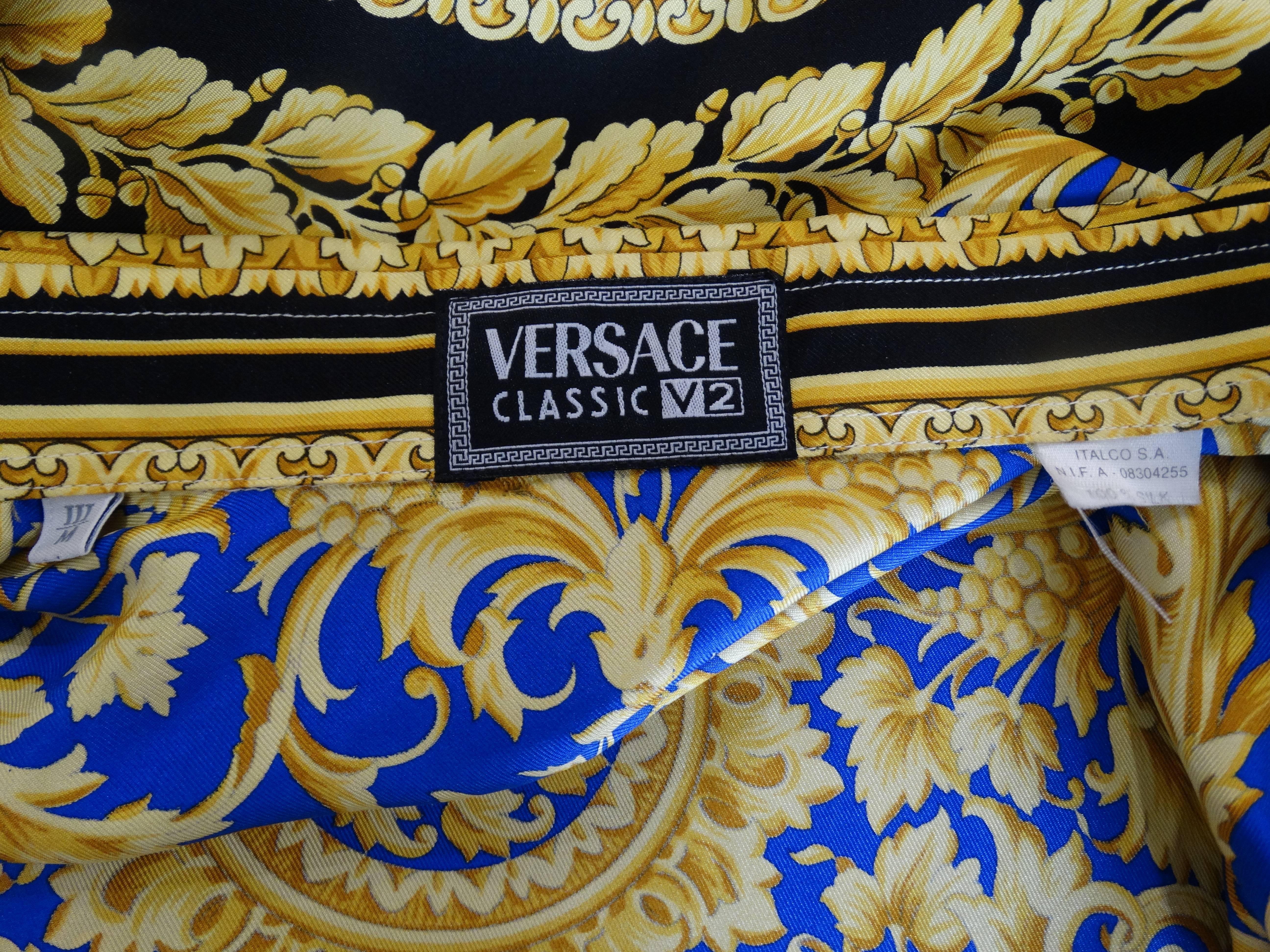 1994 VERSACE CLASSIC V2 Silk Shirt BAROCCO print at 1stDibs | versace shirt  barocco, versace v2, classic versace