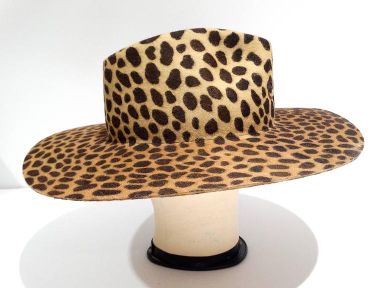 1980s Leopard Print Felt Hat at 1stDibs leopard felt hat