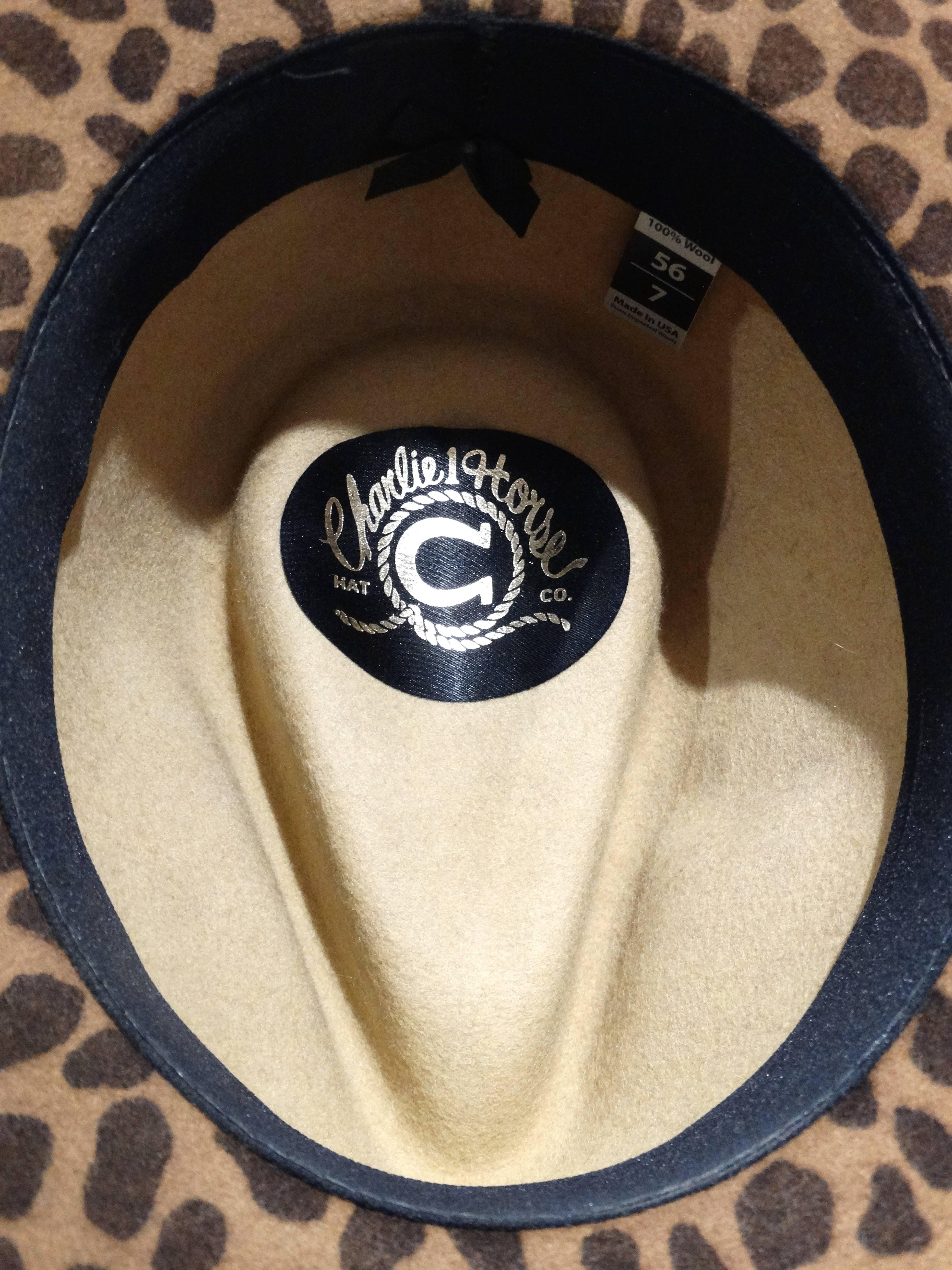 1980s Leopard Print Felt Hat In Excellent Condition In Scottsdale, AZ