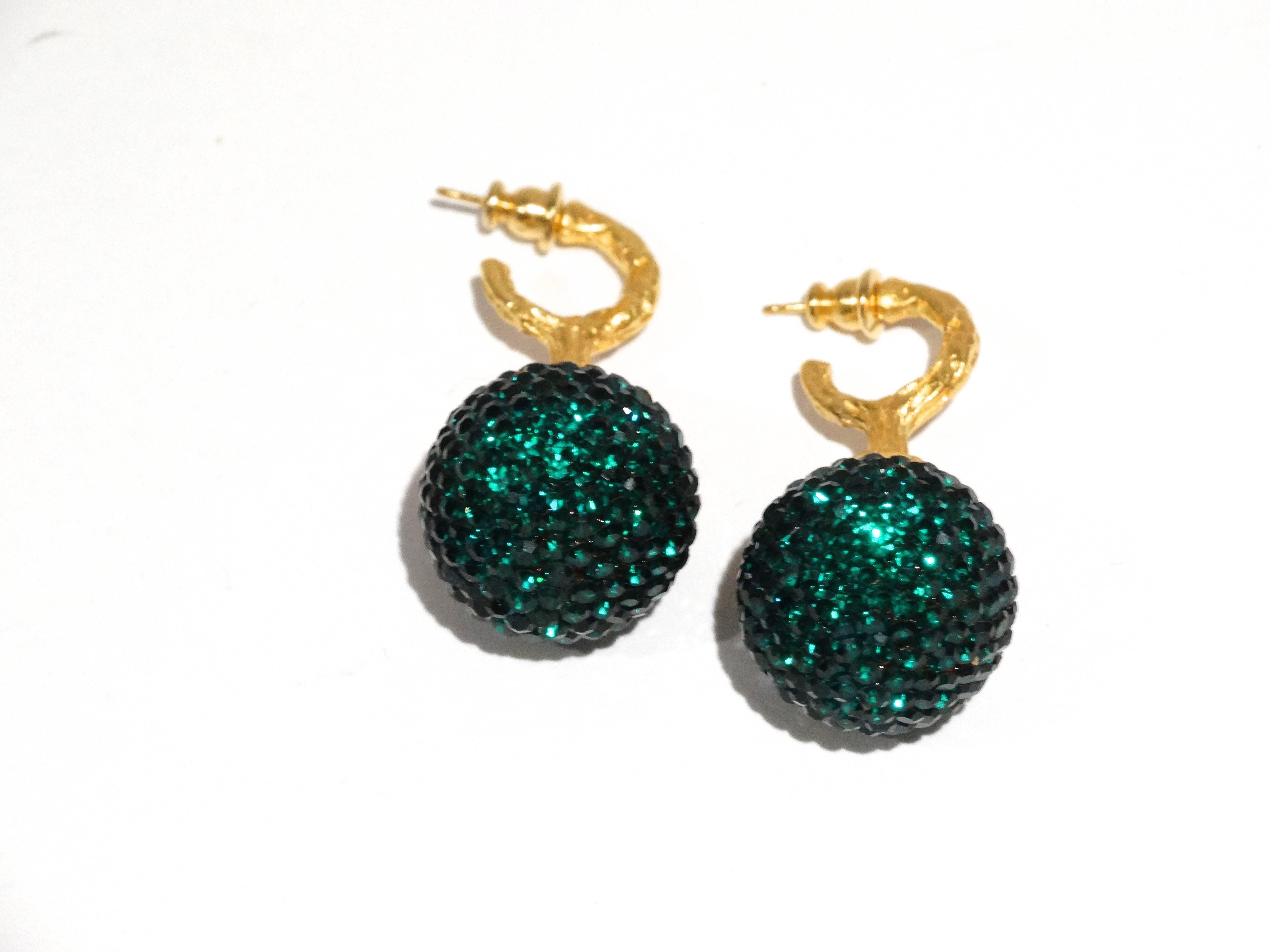 diamante ball earrings
