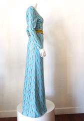 Super Model Length 1970s Missoni Multicolor Rectangle Pattern Knit Lame Gown