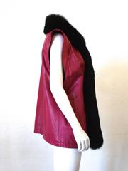 Numbered 1970s Giorgio di  Sant'Angelo Leather Vest w Mink
