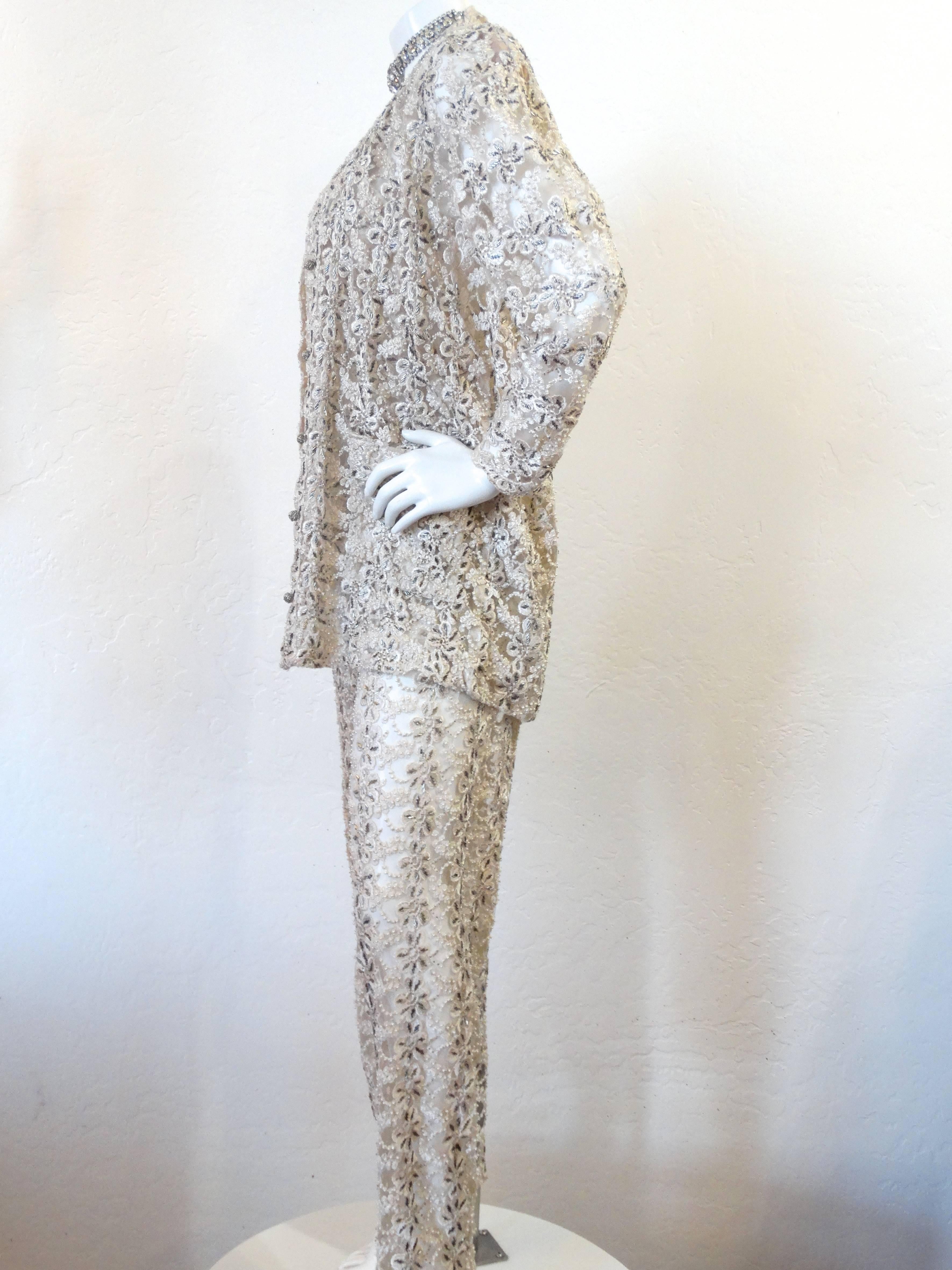 1980s Capriccio Sheer Beaded Ensemble In Excellent Condition In Scottsdale, AZ