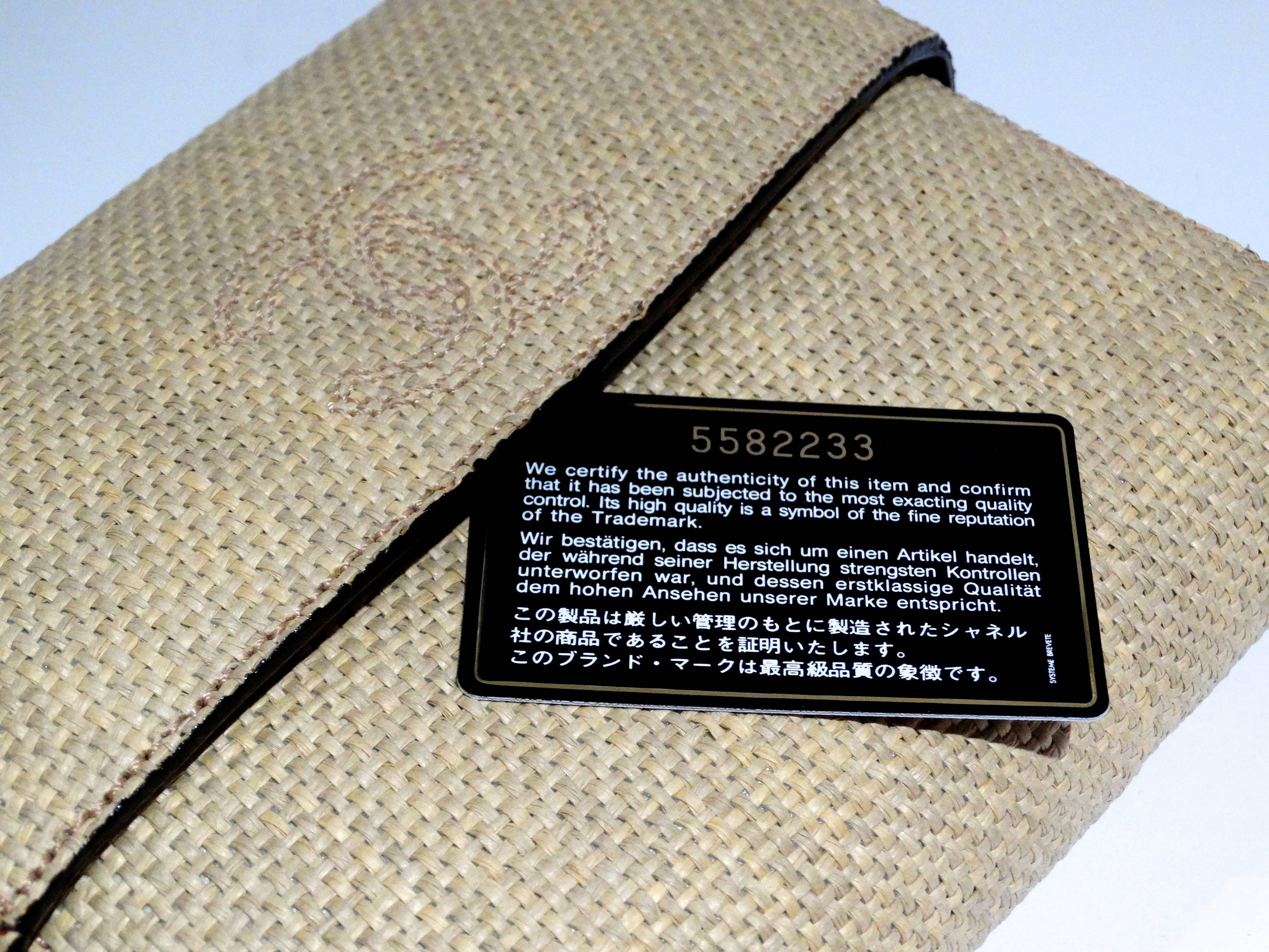 Rare 1990s Chanel Raffia CC Clutch 1