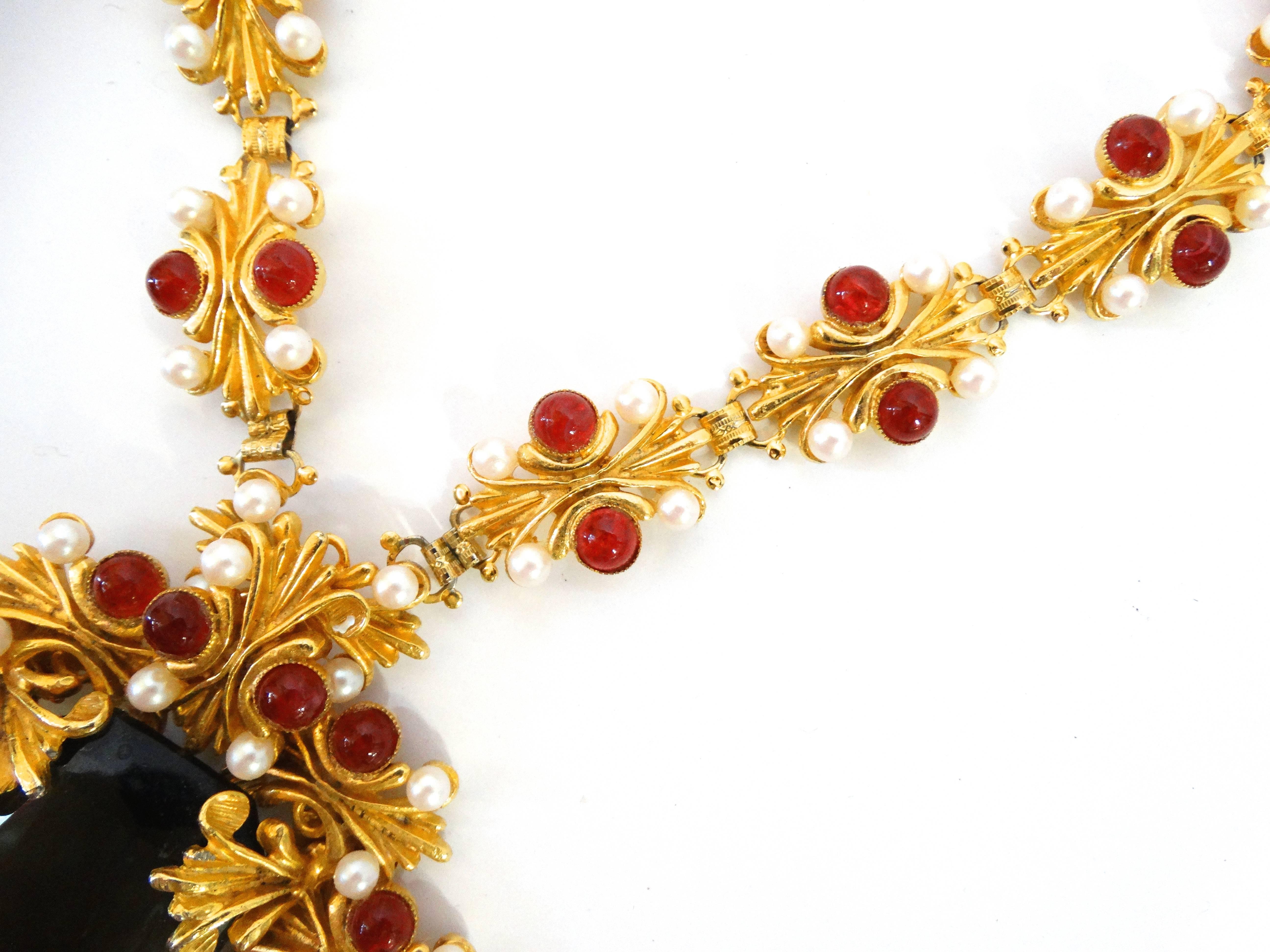 Women's 1960s William de Lillo Royal Black Topaz Necklace