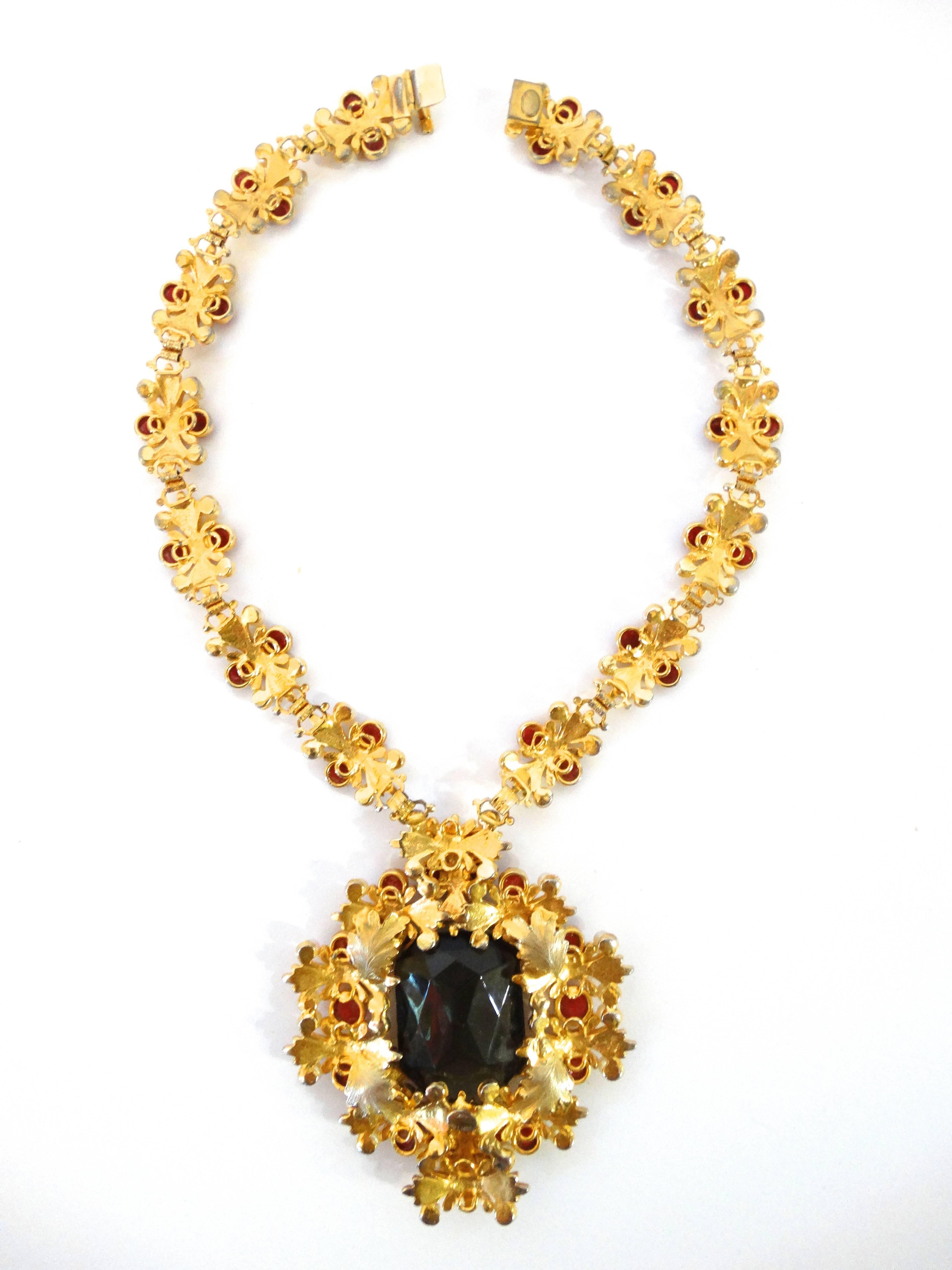 1960s William de Lillo Royal Black Topaz Necklace In Excellent Condition In Scottsdale, AZ