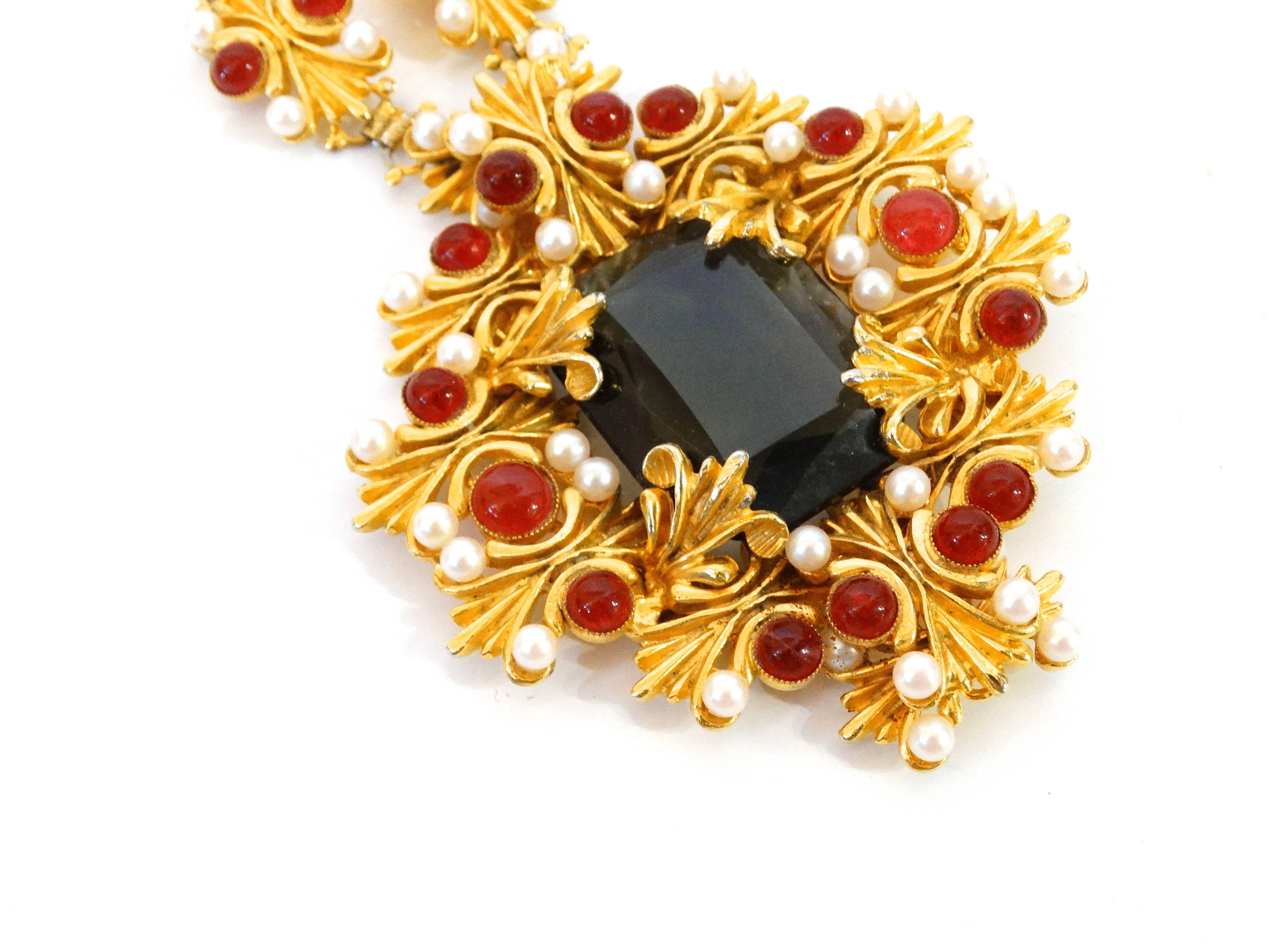 1960s William de Lillo Royal Black Topaz Necklace 3