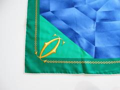 1980s Cartier "Les Must be Cartier" "Sapphire" Silk Scarf