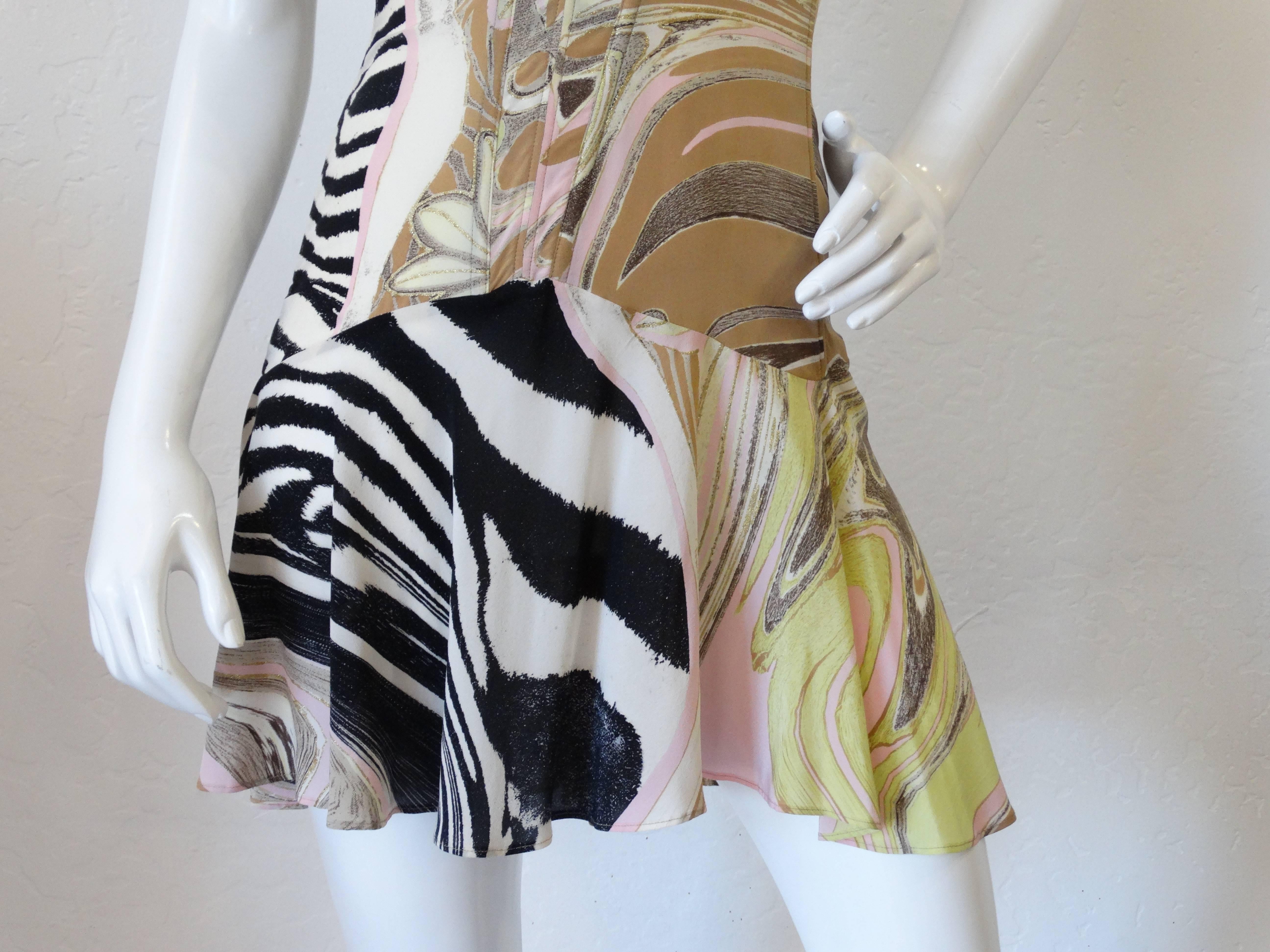 Women's 1990s Roberto Cavalli Corset Halter Silk Dress