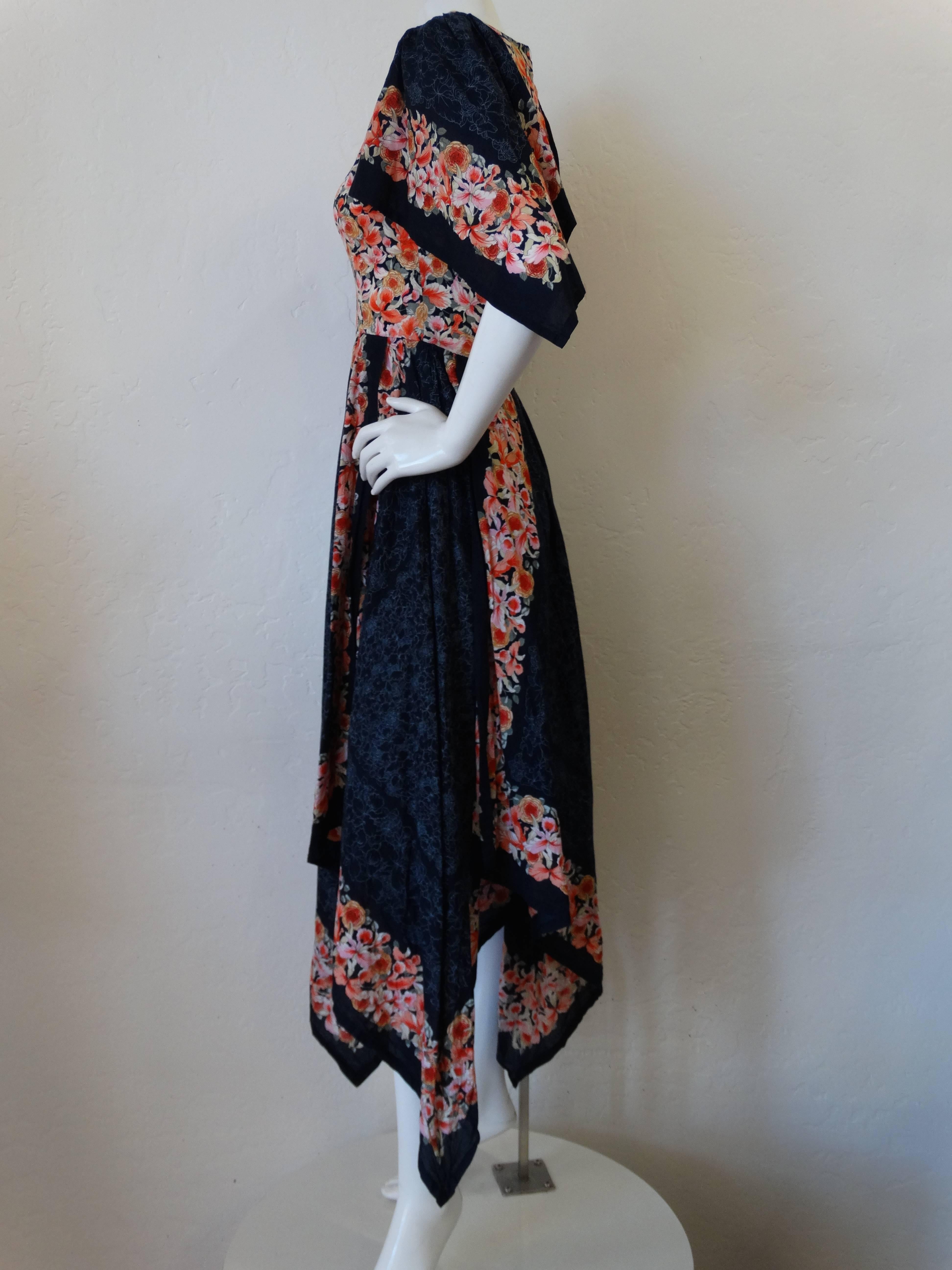 1970s Biba Handkerchief Cotton Sundress In Excellent Condition In Scottsdale, AZ