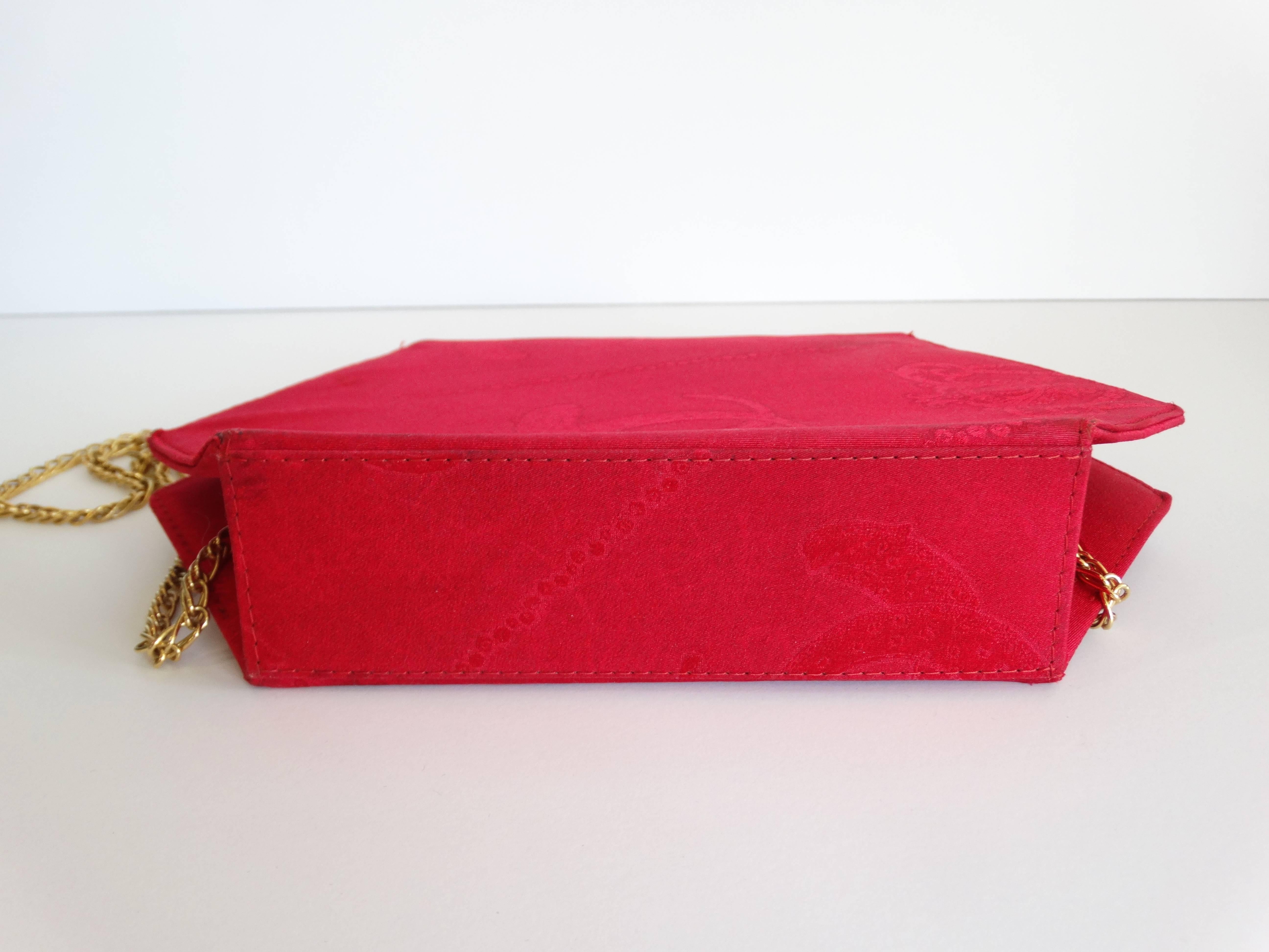 silk handbag red bag