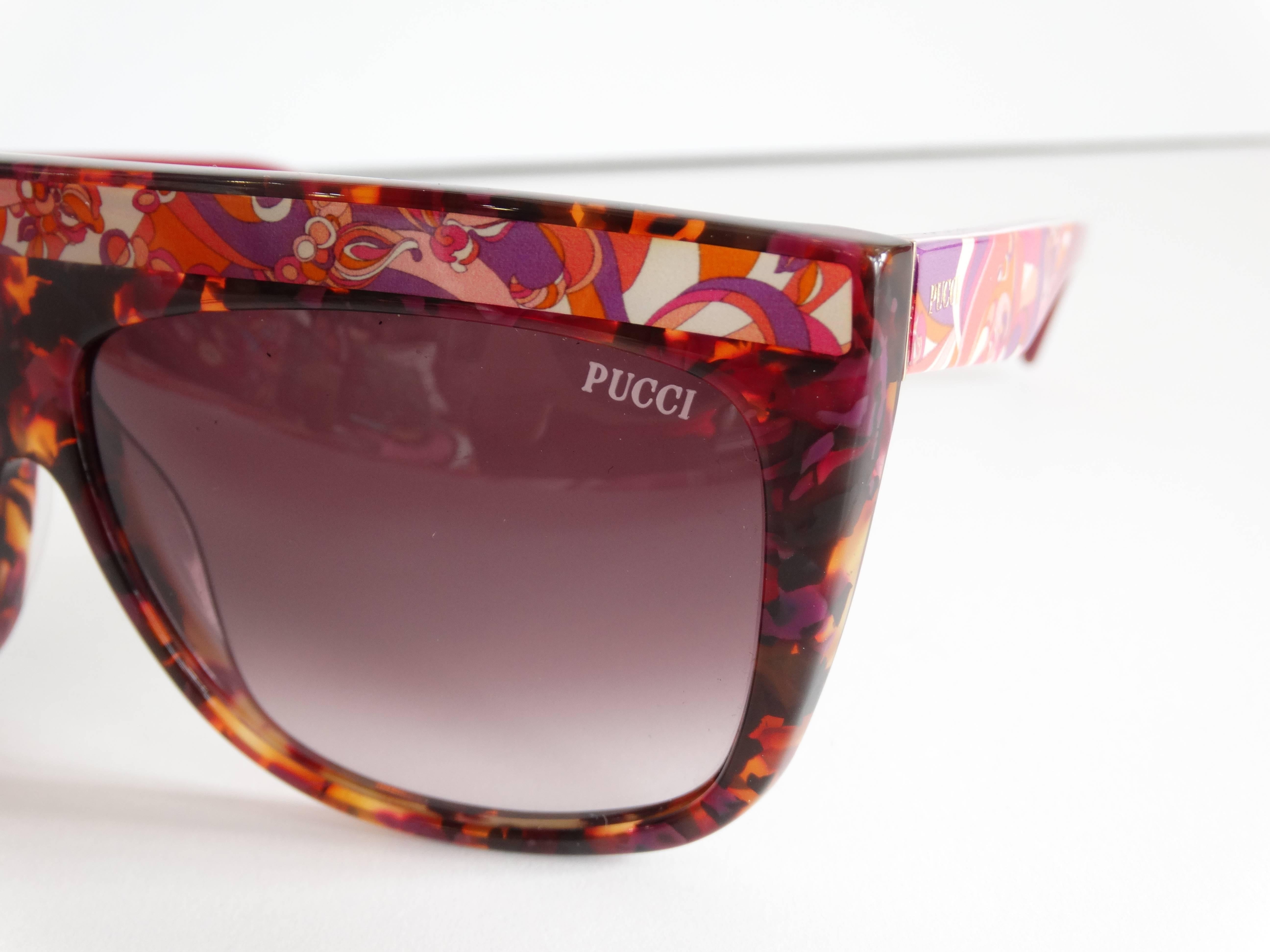 Brown 1990s Emilio Pucci Confetti Sunglasses 