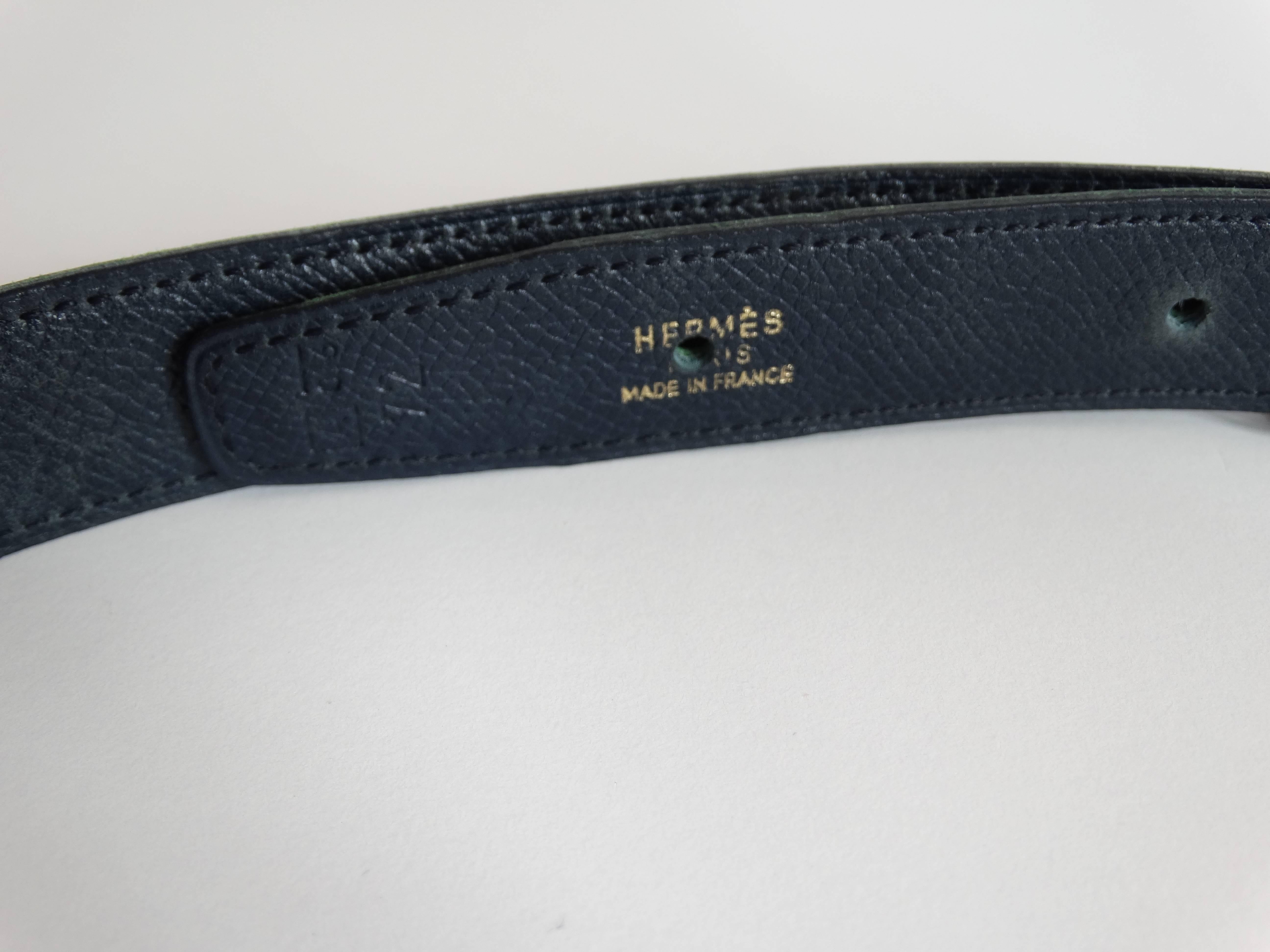 Hermes Kelly Green Belt With Mini Constance Gold Tone Buckle In Excellent Condition In Scottsdale, AZ