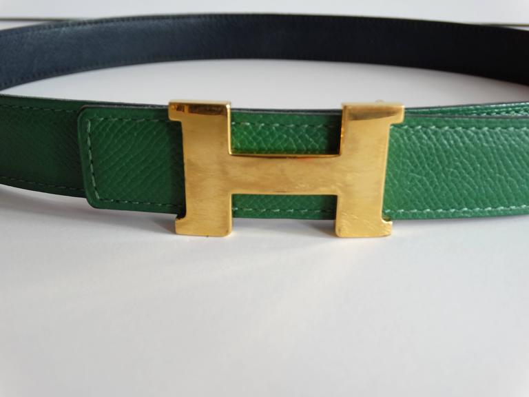 Hermes Kelly Green Belt With Mini Constance Gold Tone Buckle at 1stDibs ...