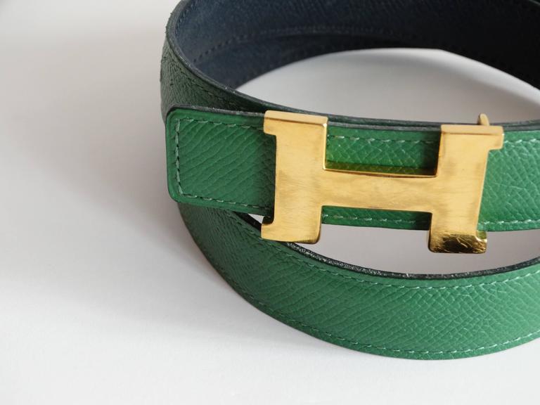 Hermes Kelly Green Belt With Mini Constance Gold Tone Buckle at 1stDibs ...