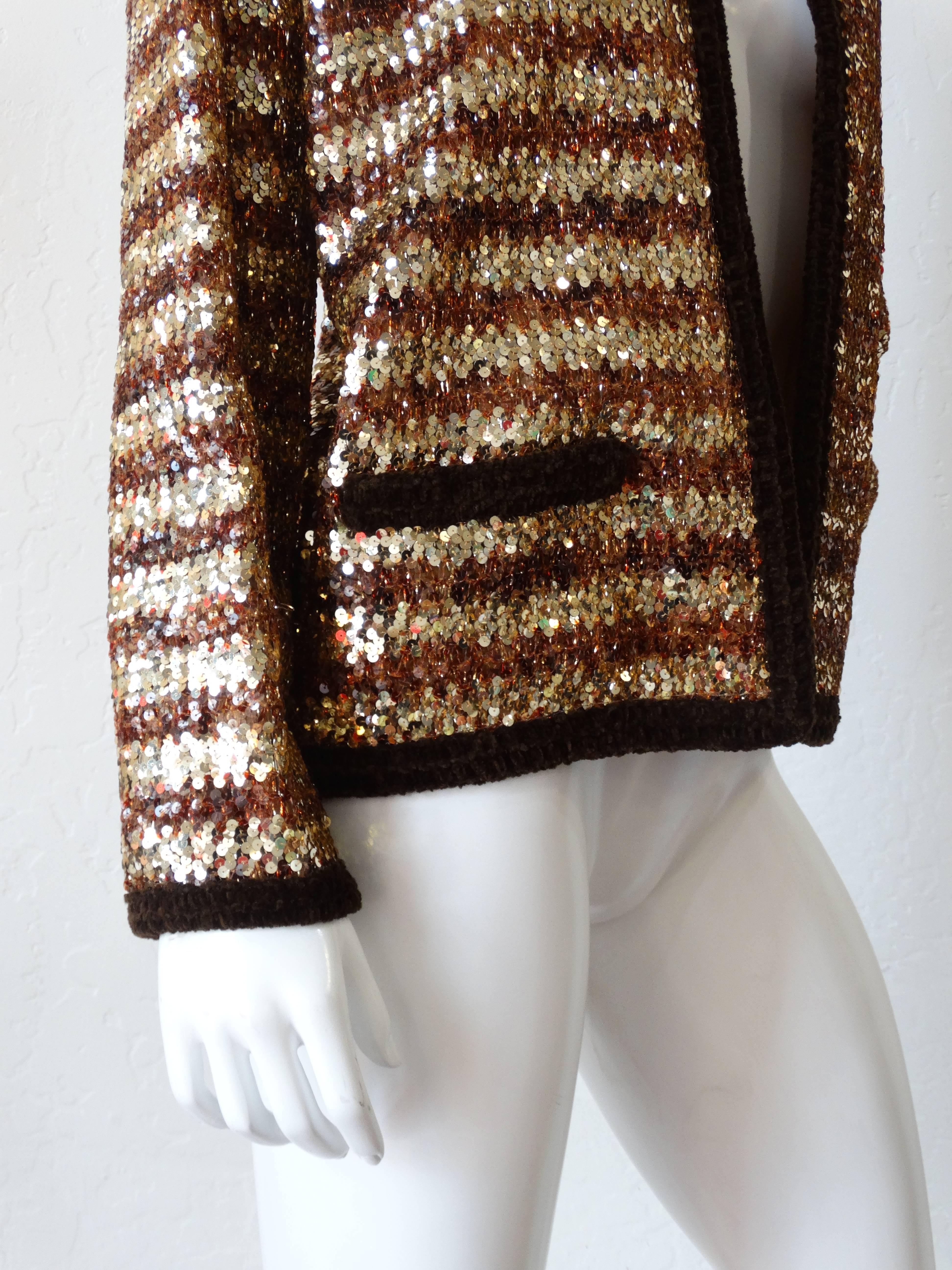 Giacca Givenchy anni '80 a strisce di paillettes in vendita 1