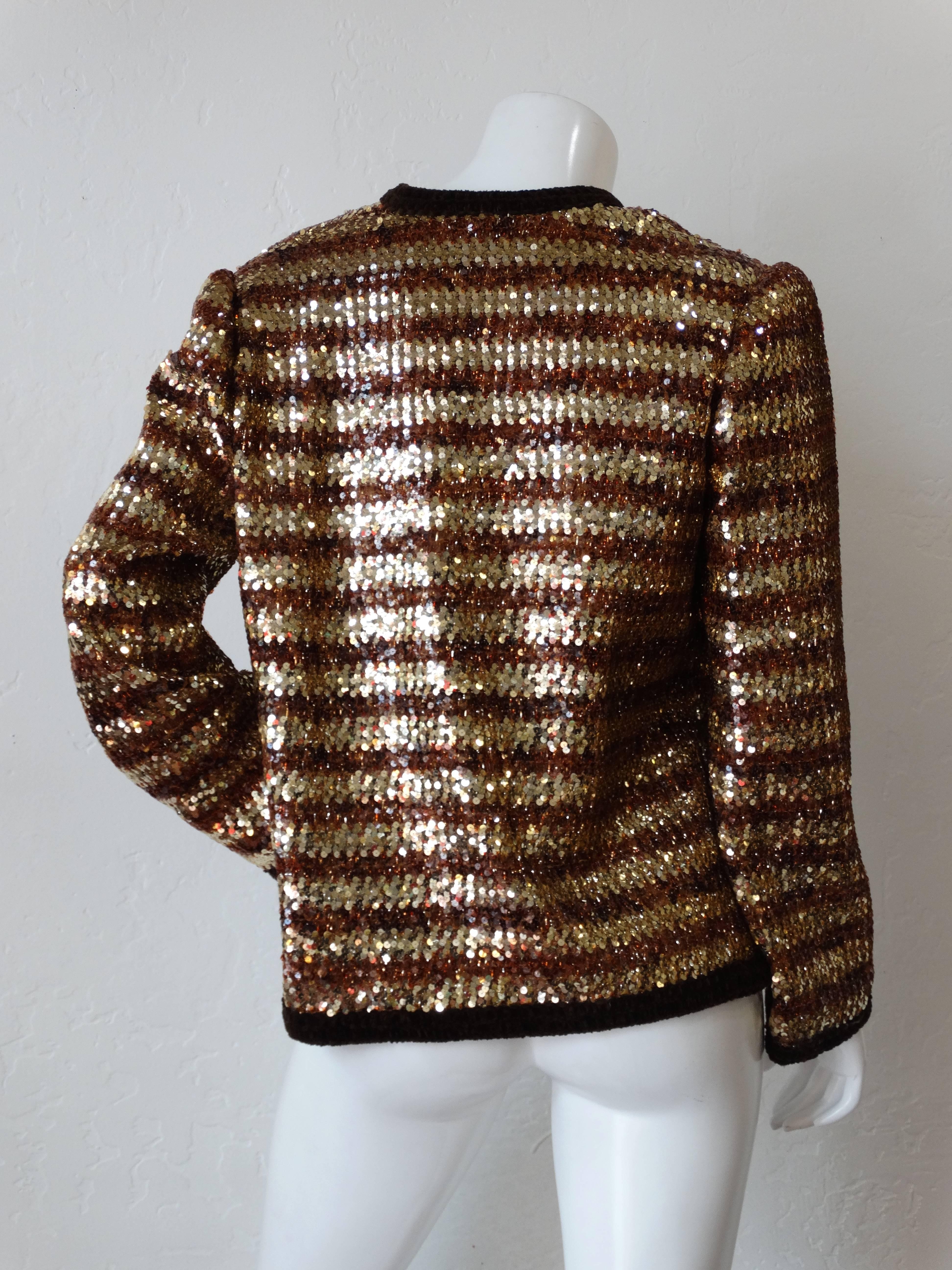 Women's 1980s Givenchy Sequin Stripe Jacket For Sale