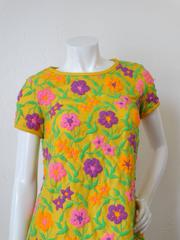 1970s Floral Embroidery Mod Scooter Dress