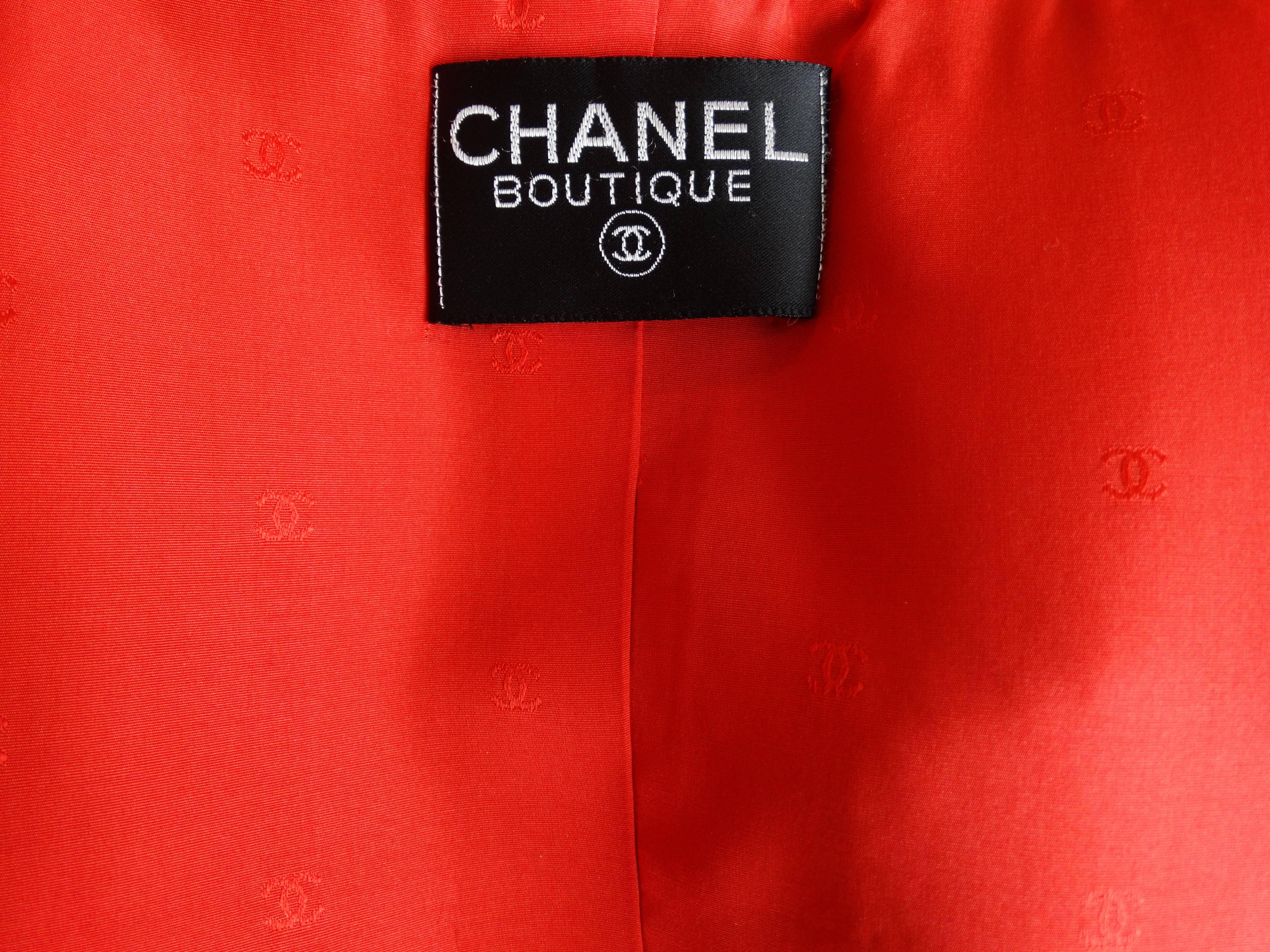 1990s Chanel Lipstick Red Tweed Jacket 1
