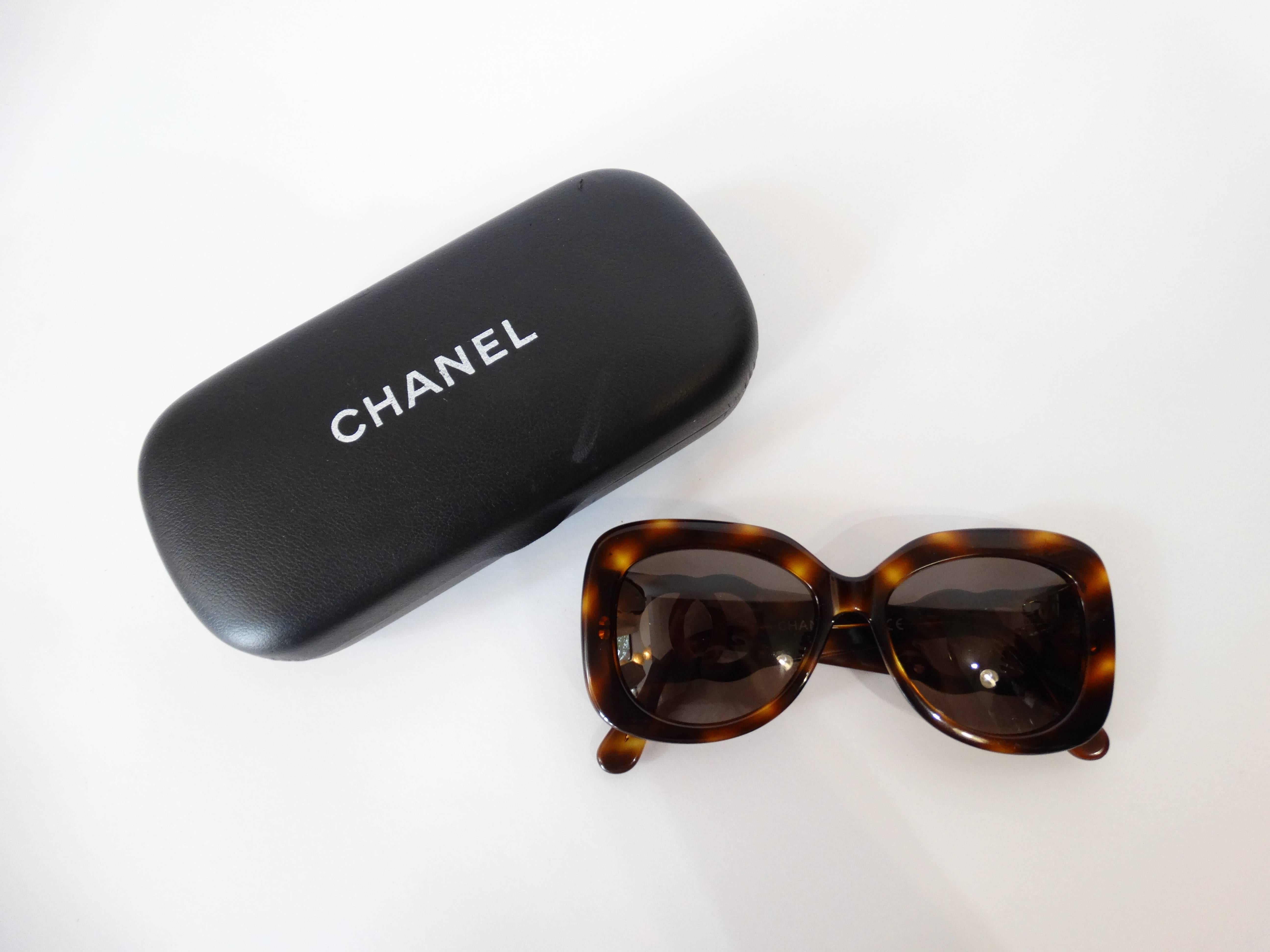 1990s Chanel Tortoise Shell Mod Sunglasses  1