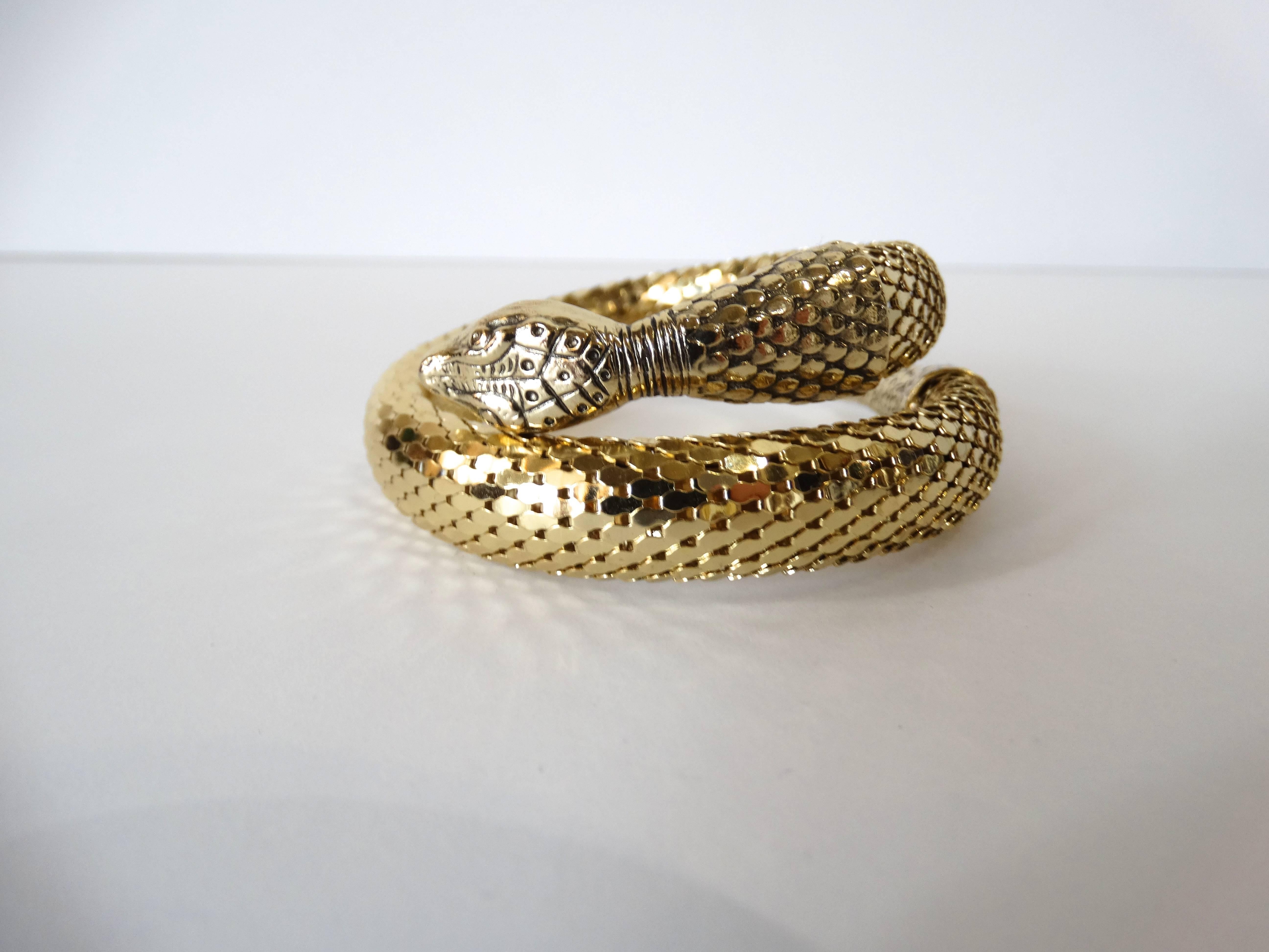1970s Whiting & Davis Coiled Snake Bracelet In Excellent Condition In Scottsdale, AZ