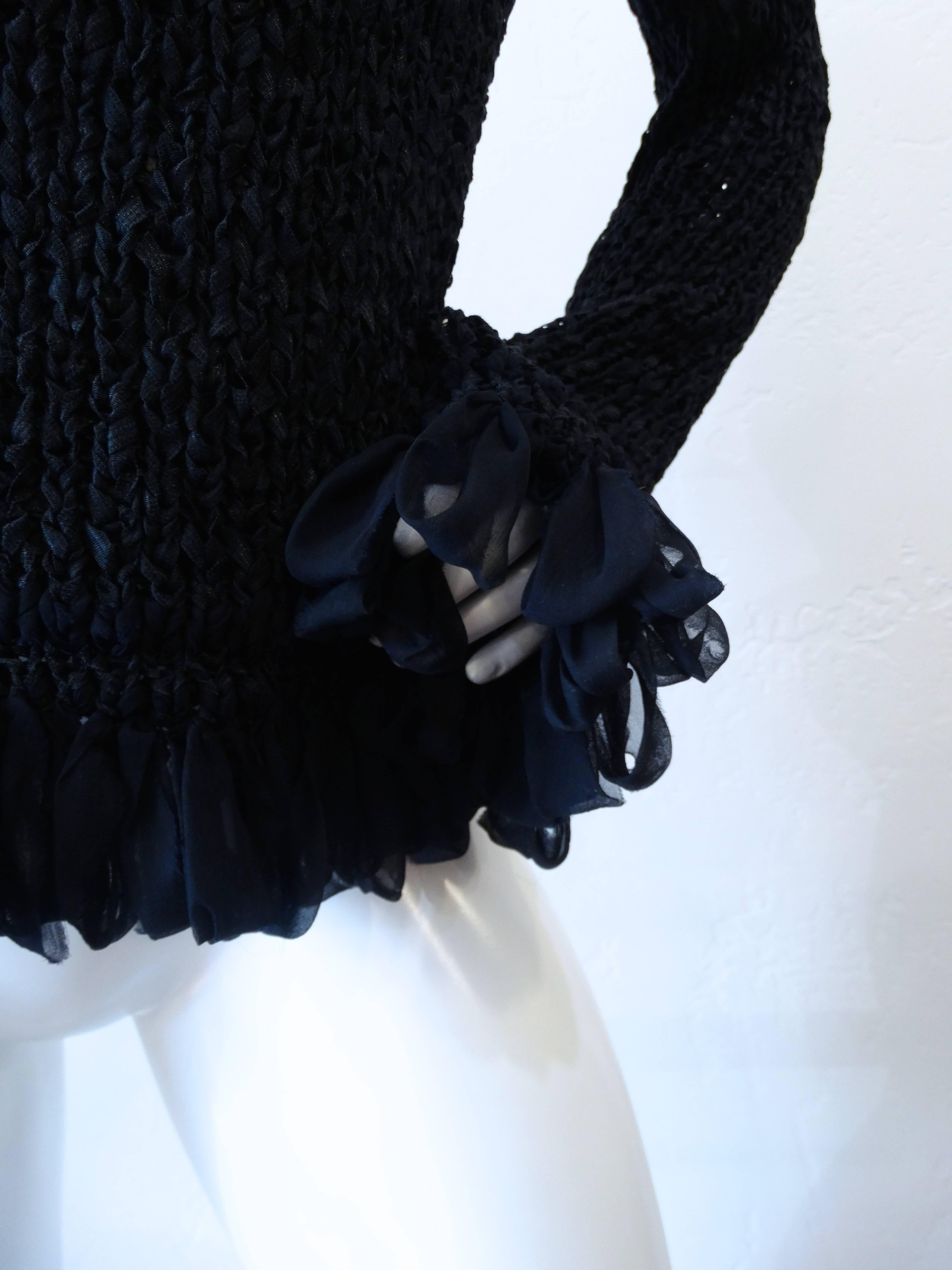2002 Chanel Cruise Black Crochet Sweater 1